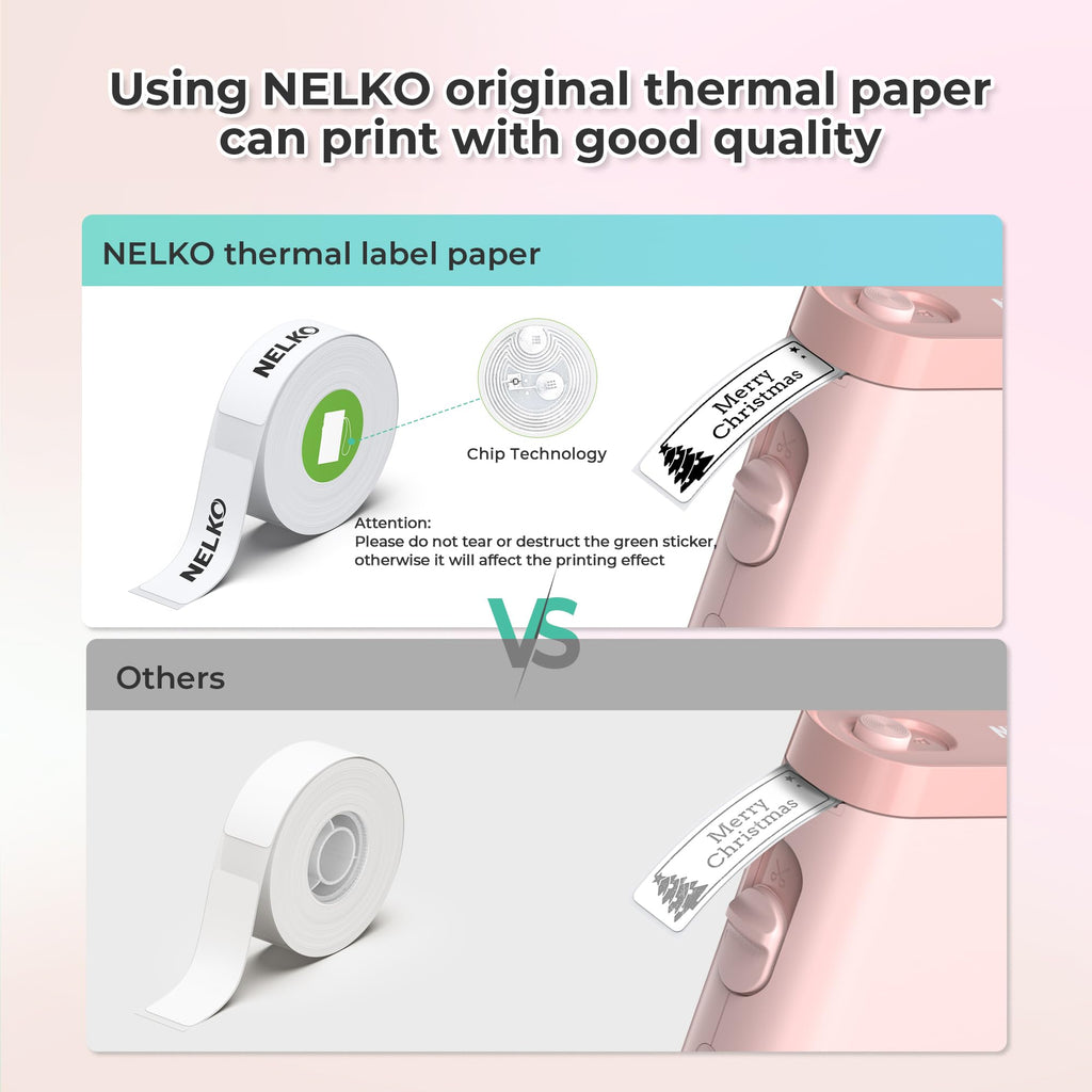 Nelko Label Maker Machine with Tape, P21 Bluetooth Label Printer, Wireless Mini Label Makers with Multiple Templates for School Office Home, White