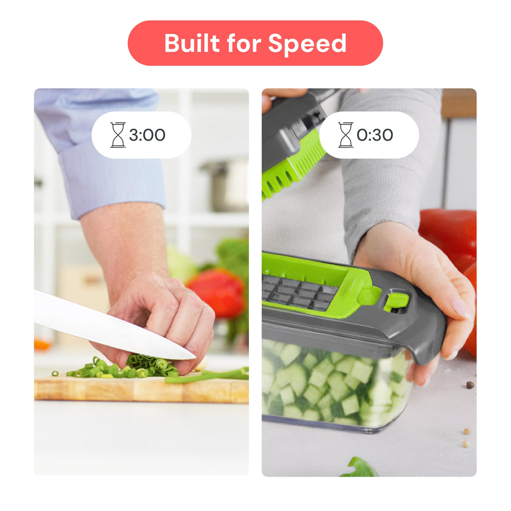 Fullstar The Original Pro Chopper - Vegetable Chopper and Spiralizer, Food Chopper with Container, Fruit Slicer, Kitchen Gadgets & Gifts, Home Essentials (4 in 1, White)