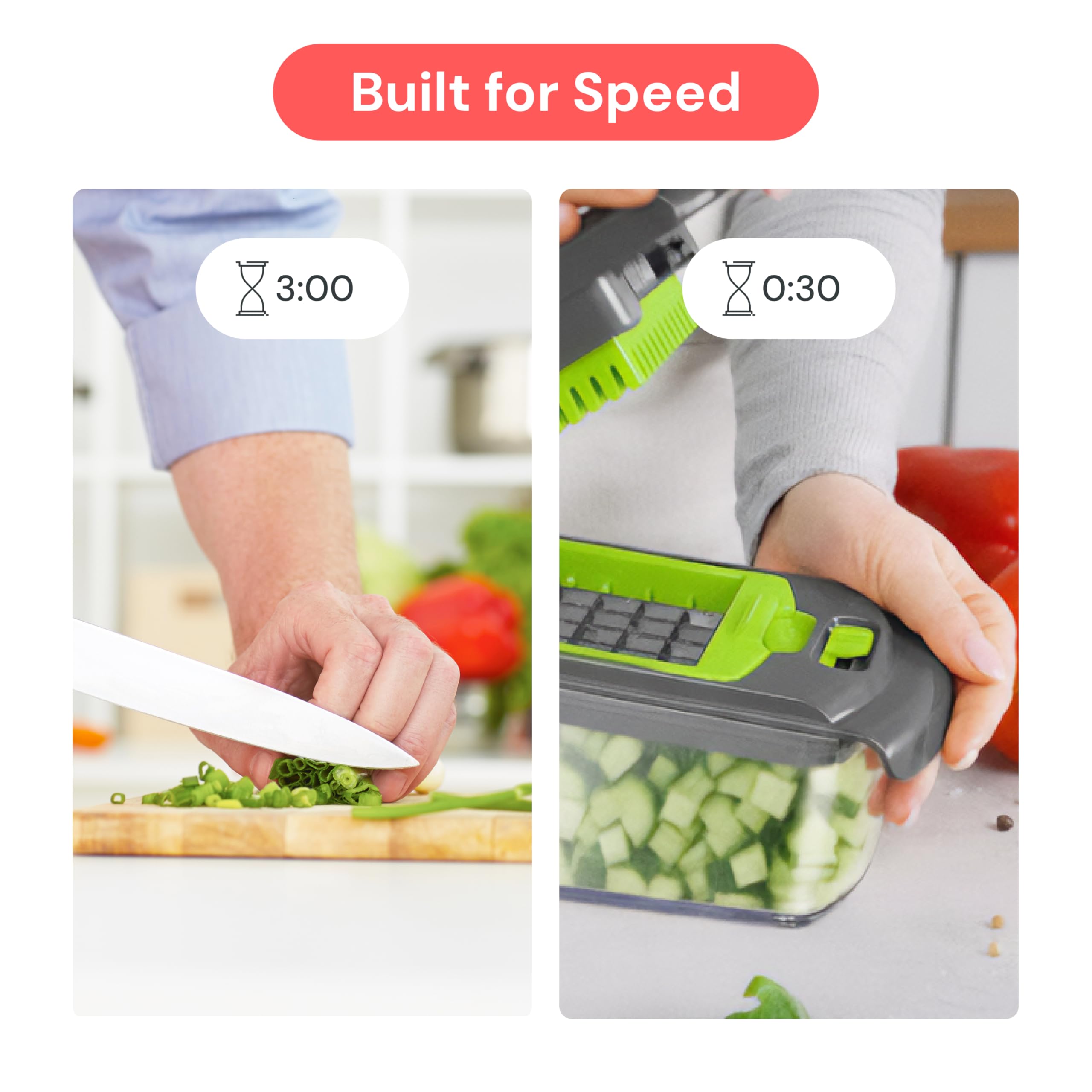 Fullstar The Original Pro Chopper - Vegetable Chopper and Spiralizer, Food Chopper with Container, Fruit Slicer, Kitchen Gadgets & Gifts, Home Essentials (4 in 1, White)