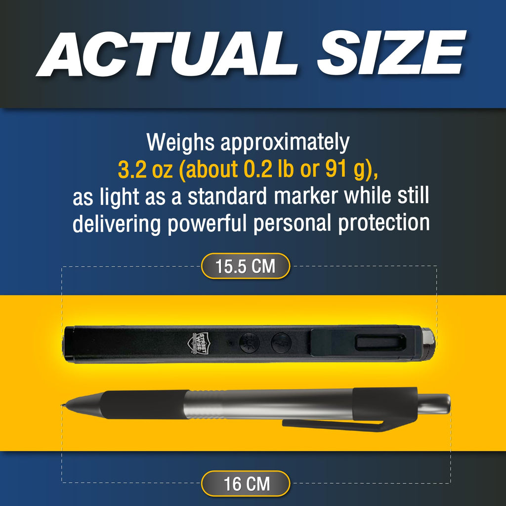 Streetwise Pain Pen 25,000,000 Volts Stun Gun for Self Protection - Tactical Stun Pen for Women and Men, USB Rechargeable, Battery Indicator, Durable Clip, Compact and Concealable for Protection