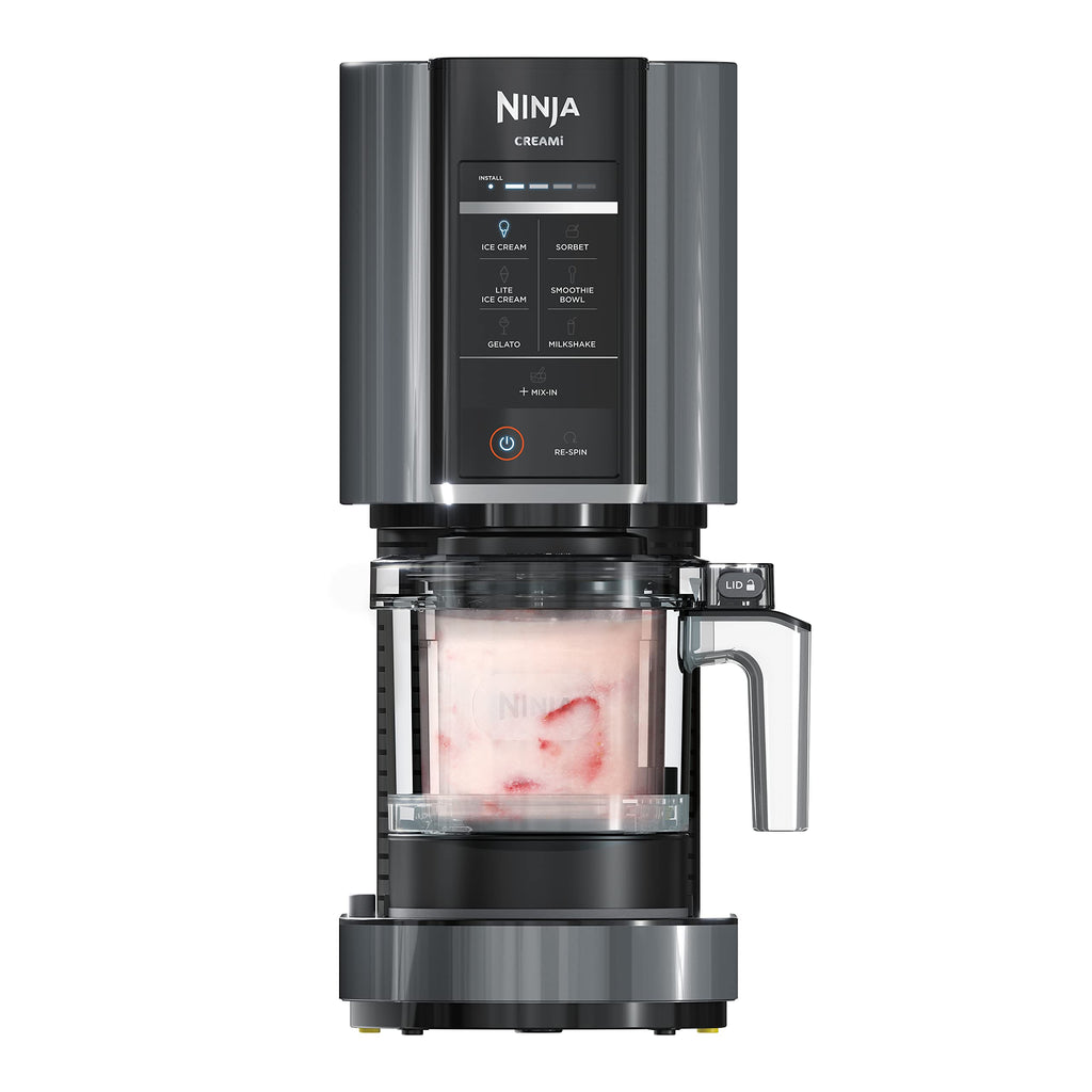 Ninja NC301 CREAMi Ice Cream Maker, for Gelato, Mix-ins, Milkshakes, Sorbet, Smoothie Bowls & More, 7 One-Touch Programs, with (2) Pint Containers & Lids, Compact Size, Perfect for Kids, Silver