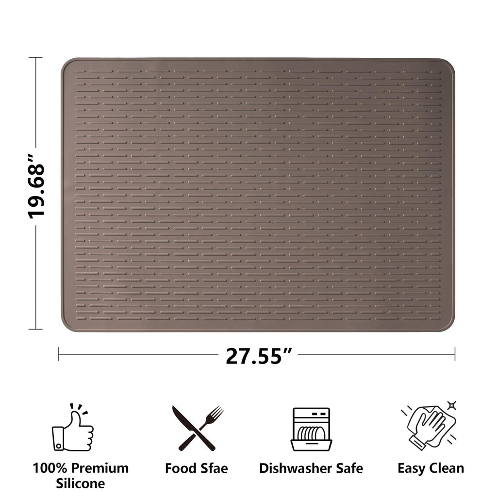 Stove Top Cover for Electric Stove- Range Covers for Electric Stove,Silicone XXL Dish Drying Mat, Glass Cooktop Covers, Flat RV Range top Mats (Black, 28"x20")