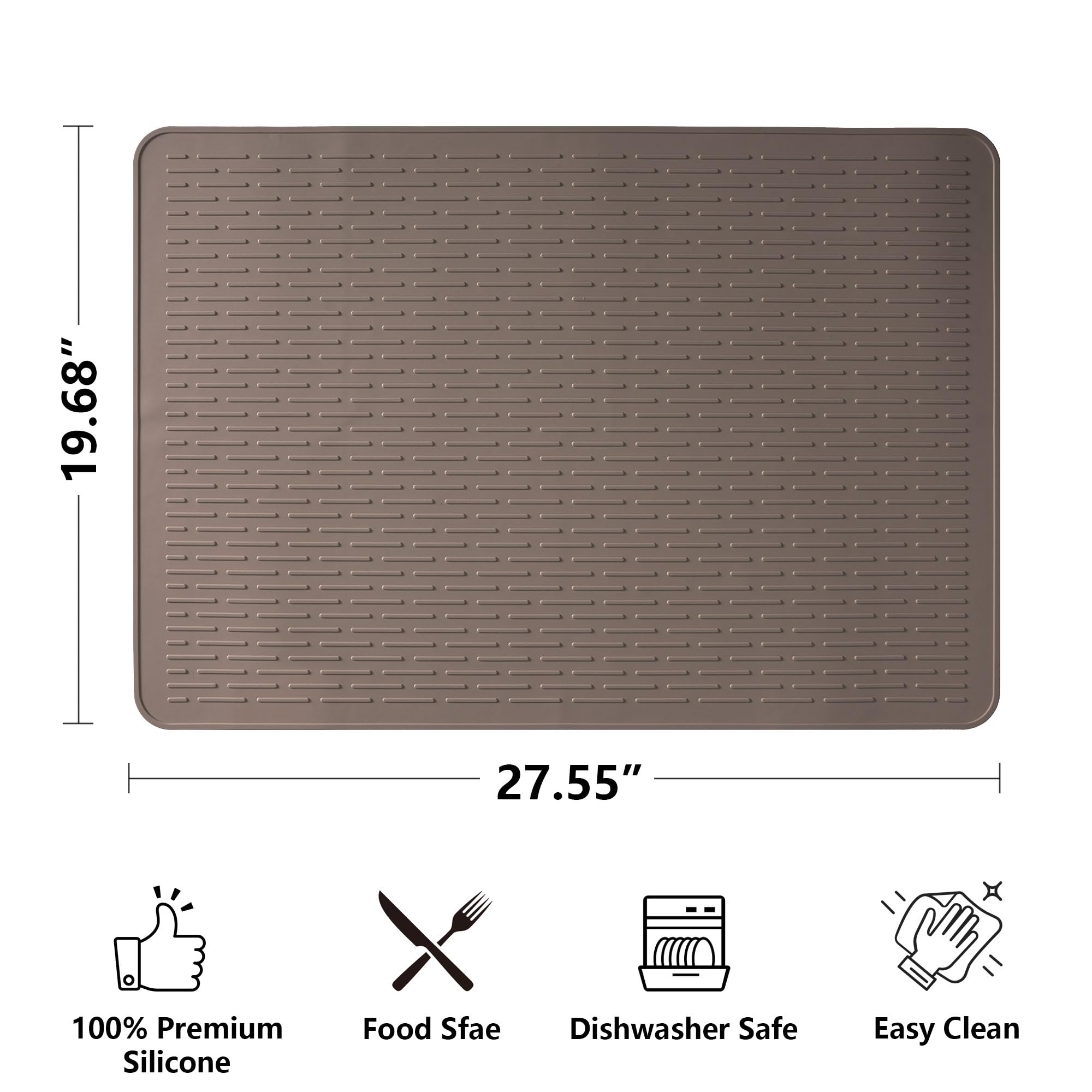 Stove Top Cover for Electric Stove- Range Covers for Electric Stove,Silicone XXL Dish Drying Mat, Glass Cooktop Covers, Flat RV Range top Mats (Black, 28"x20")