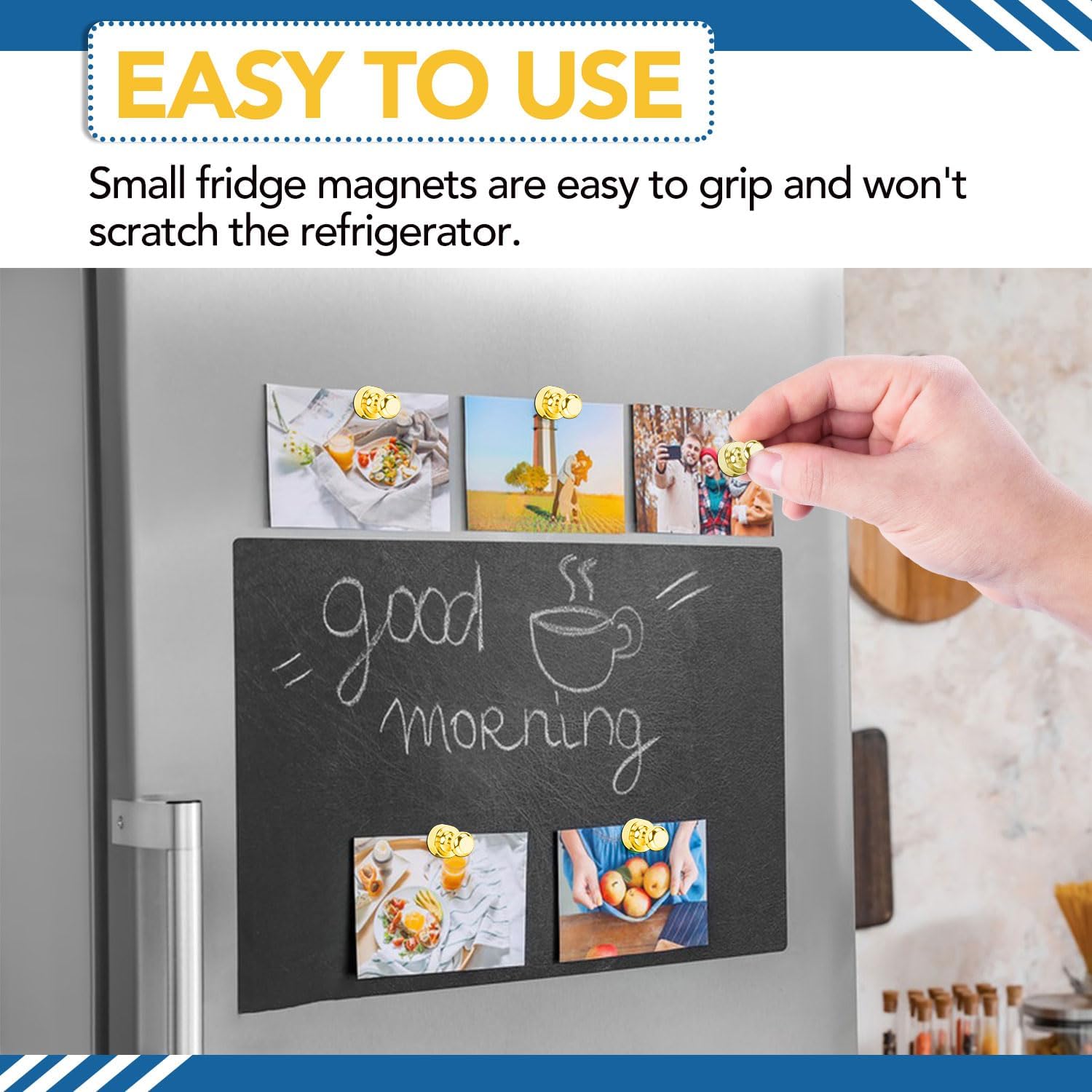 LOVIMAG Fridge Magnets 12Pcs Refrigerator Whiteboard Small Strong Magnet Classroom Kitchen Accessories Decorative Locker Set Decor Must Haves Office Calendar Refrigerador Magnetic Cute Crafts Black