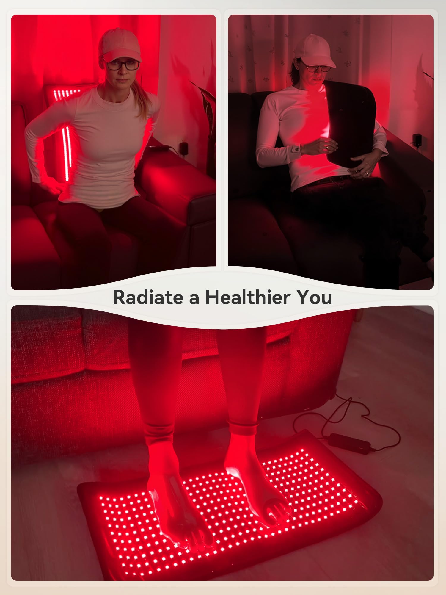 26" x 13" Red Light Therapy for Body - 660nm Red & 850nm Near Infrared NIR, Tri-Chip 1089 LEDs Therapy Mat