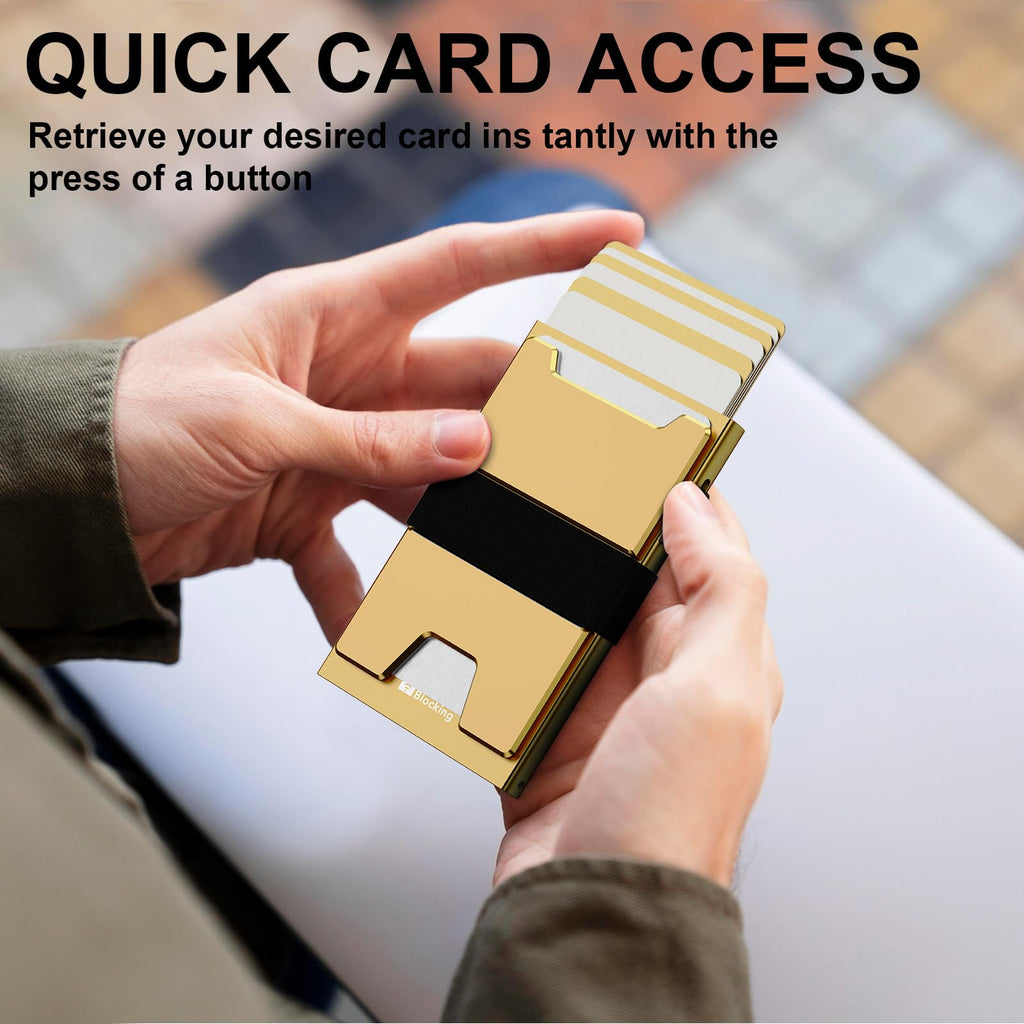 furid Smart Card Wallet for Men Slim: Minimalist Wallet For Men - RFID Blocking Pop Up Front Pocket Wallet, Metal Wallet 11 Card Holder