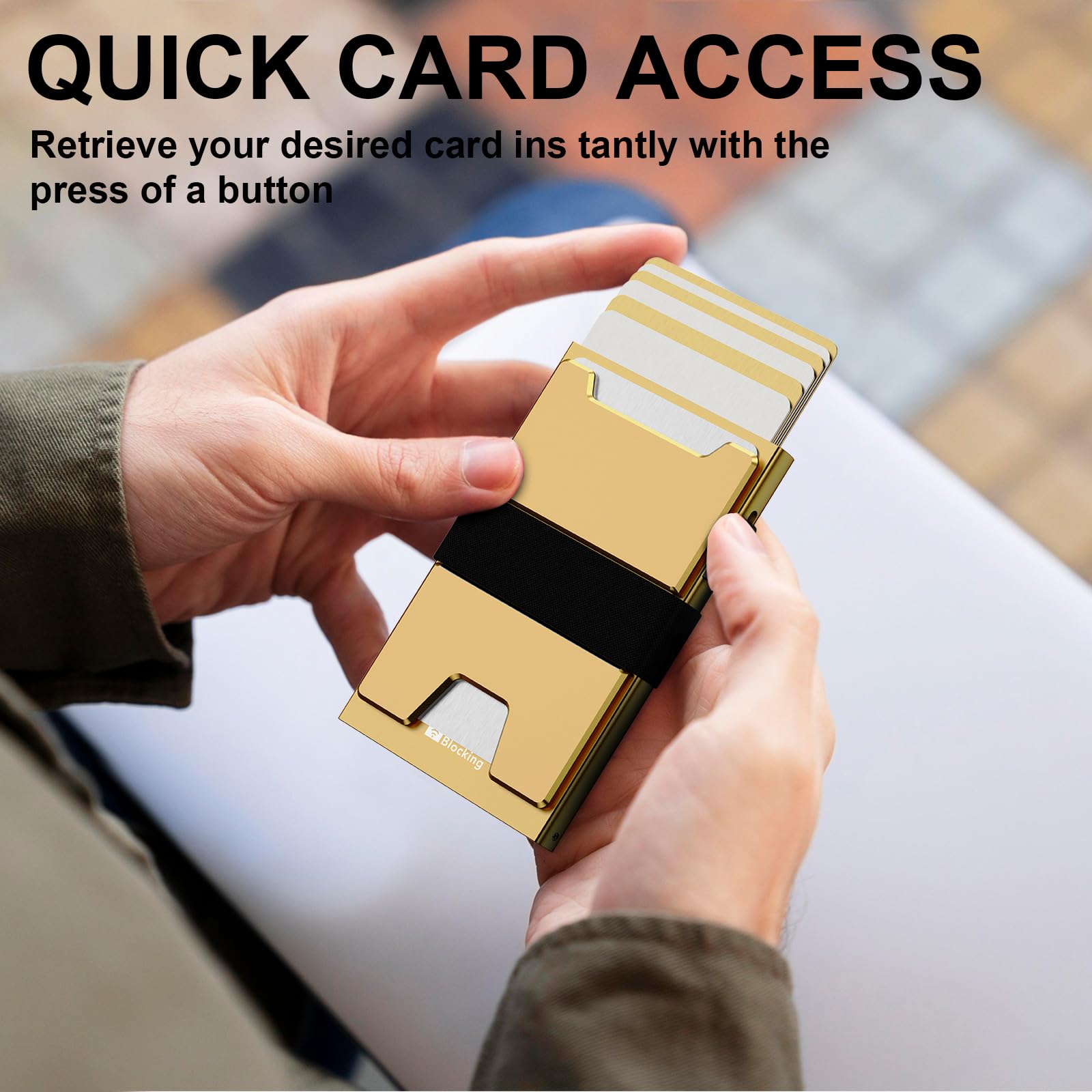 furid Smart Card Wallet for Men Slim: Minimalist Wallet For Men - RFID Blocking Pop Up Front Pocket Wallet, Metal Wallet 11 Card Holder