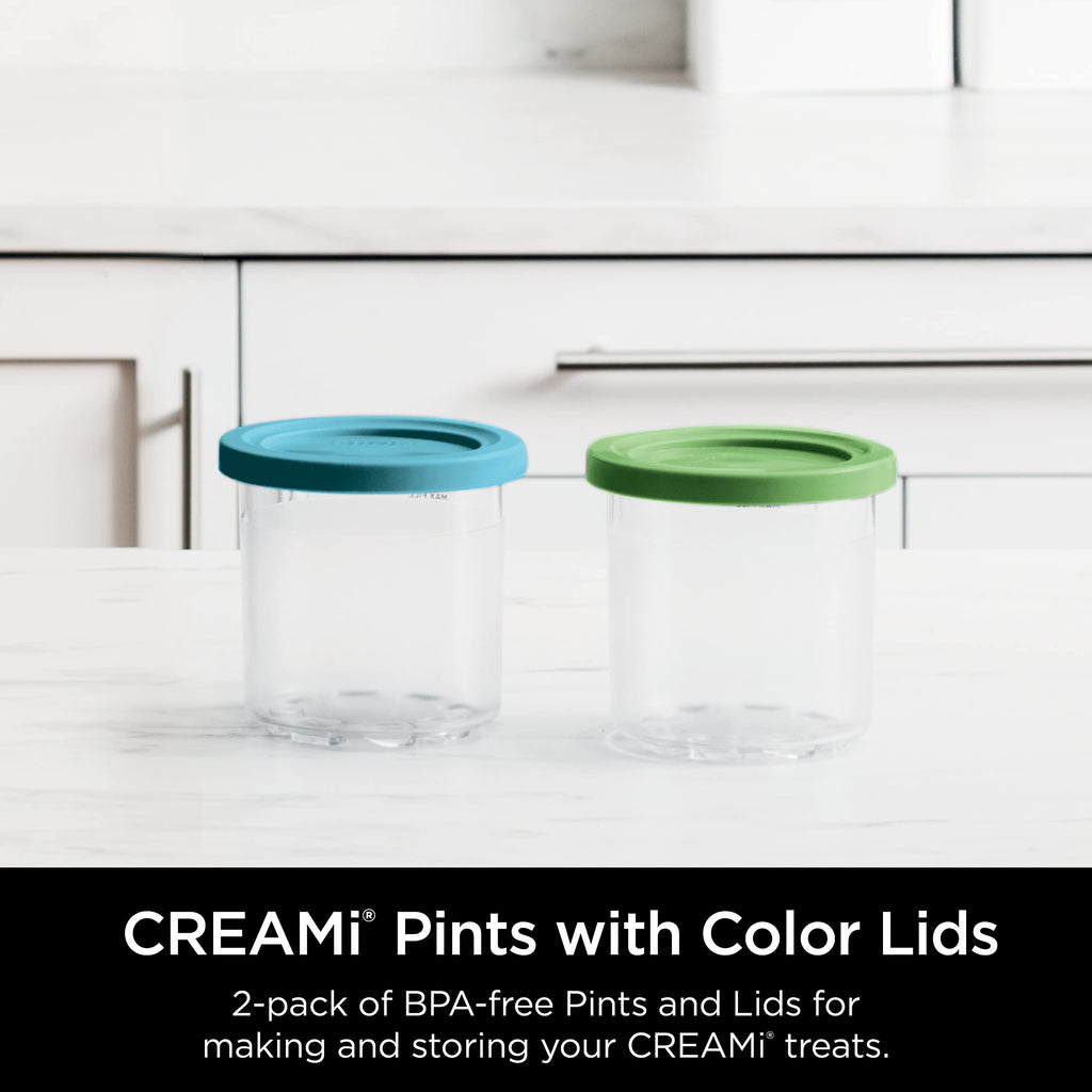 Ninja NC301 CREAMi Ice Cream Maker, for Gelato, Mix-ins, Milkshakes, Sorbet, Smoothie Bowls & More, 7 One-Touch Programs, with (2) Pint Containers & Lids, Compact Size, Perfect for Kids, Silver