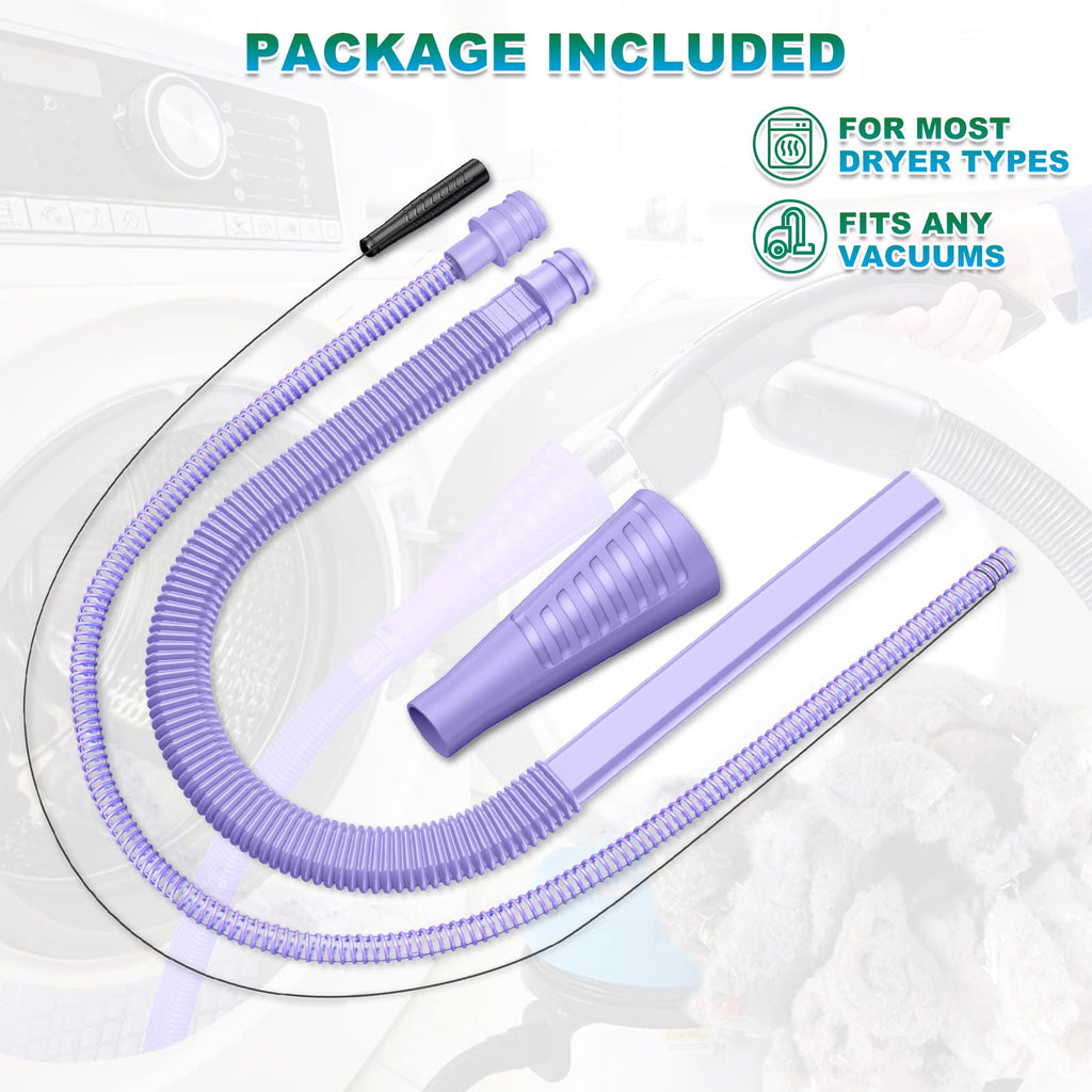 Sealegend 2 Pieces Dryer Vent Cleaner Kit Dryer Lint Vacuum Attachment, Dryer Vent Cleaning Lint Remover 2 Hoses Tools for Home Improvement