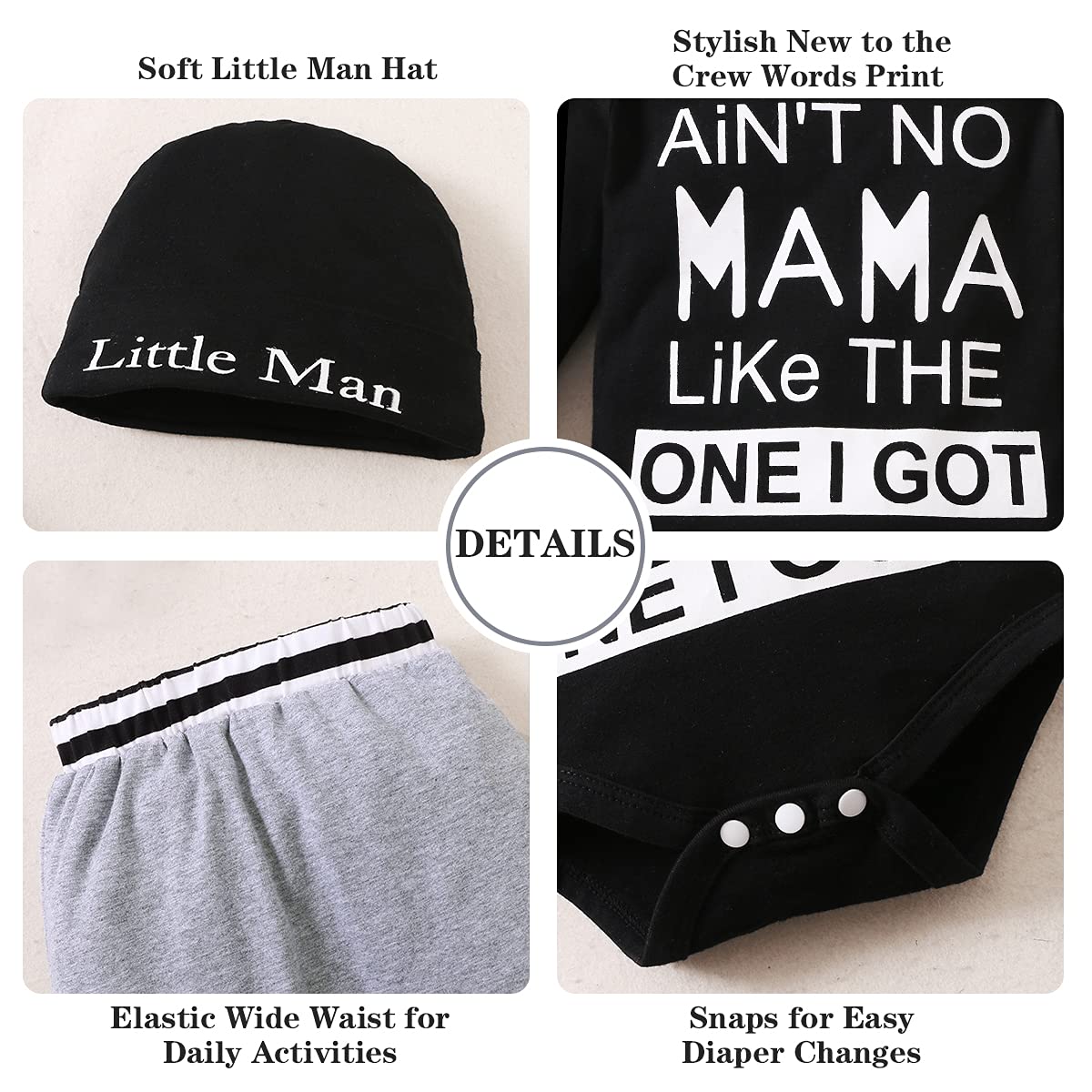 Newborn Infant Baby Boy Clothes Fall Winter Outfits New to The Crew Outfit Toddler Baby Boy Clothes Set