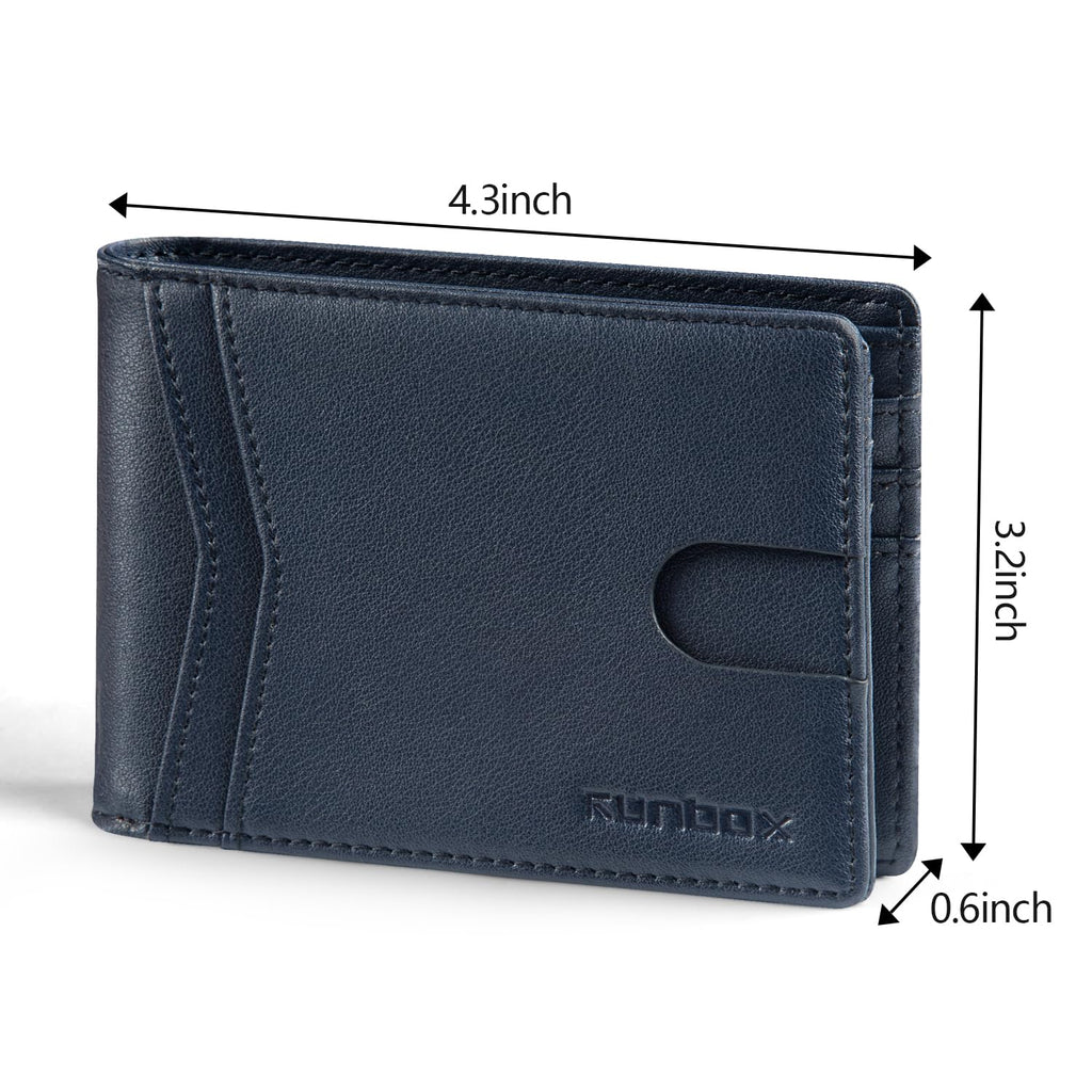 RUNBOX Wallet for Men Slim Rfid Leather 2 ID Window With Gift Box | Slim, Rfid, 2 ID Window, With Gift Box, Slim, Rfid