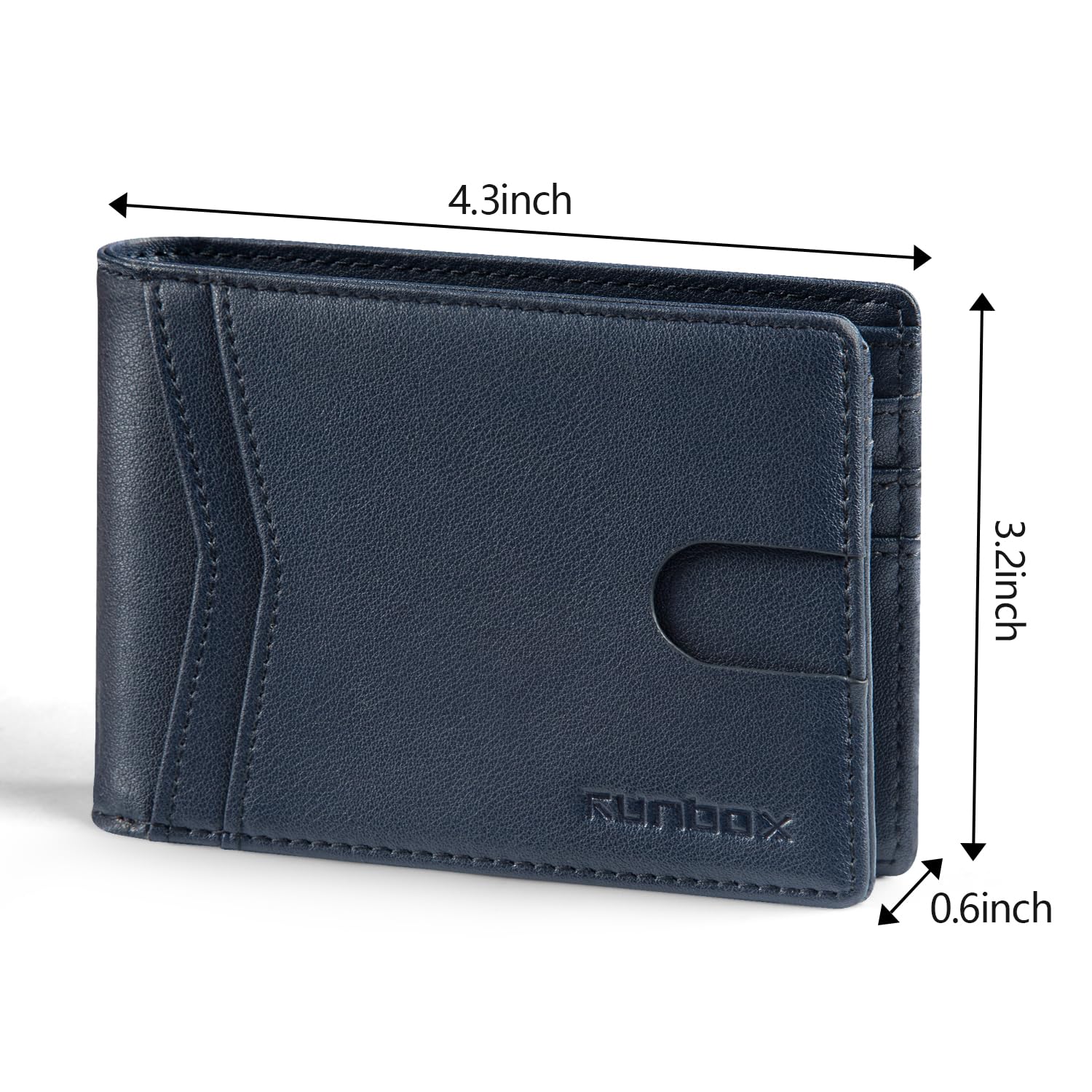 RUNBOX Wallet for Men Slim Rfid Leather 2 ID Window With Gift Box | Slim, Rfid, 2 ID Window, With Gift Box, Slim, Rfid