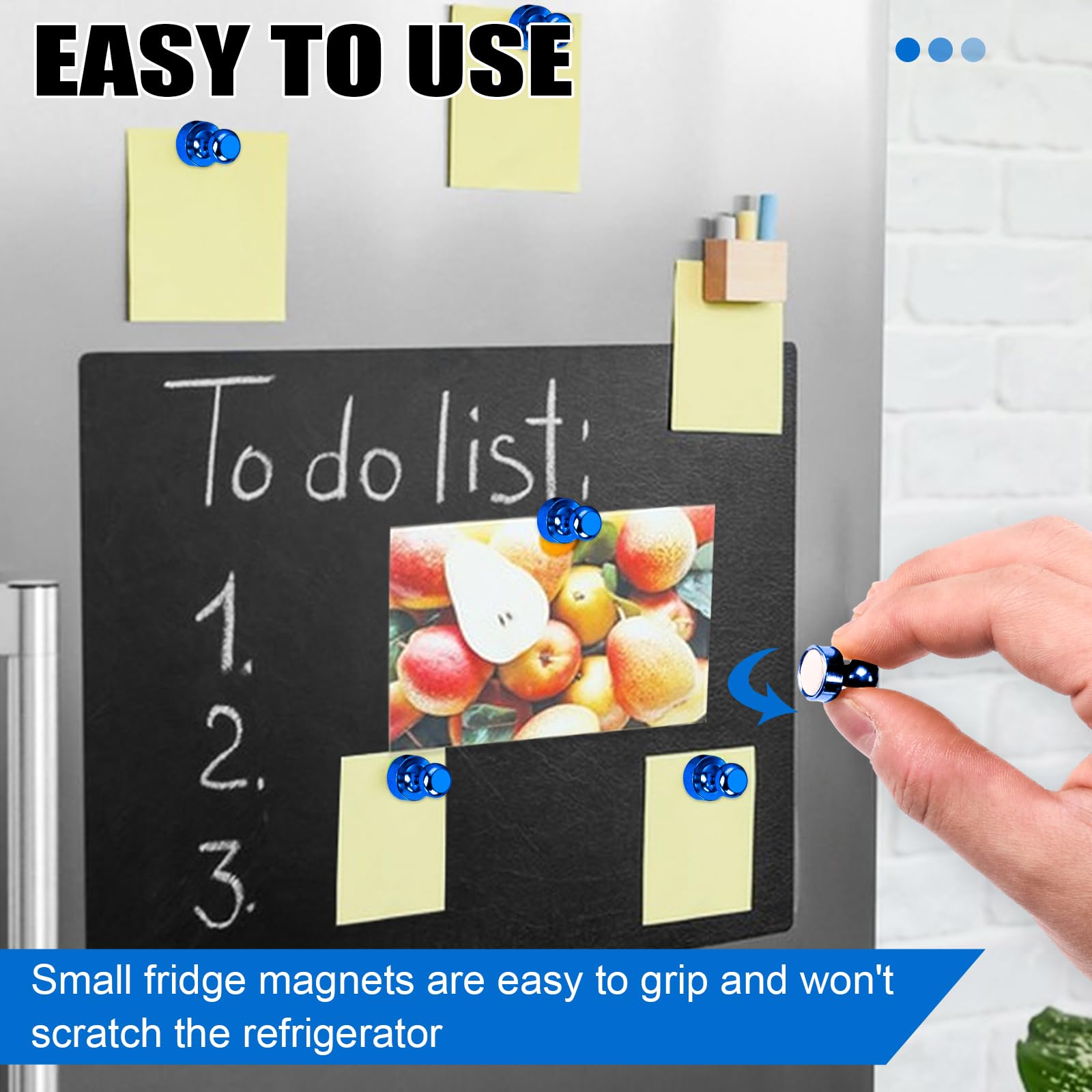 LOVIMAG Fridge Magnets 12Pcs Refrigerator Whiteboard Small Strong Magnet Classroom Kitchen Accessories Decorative Locker Set Decor Must Haves Office Calendar Refrigerador Magnetic Cute Crafts Black