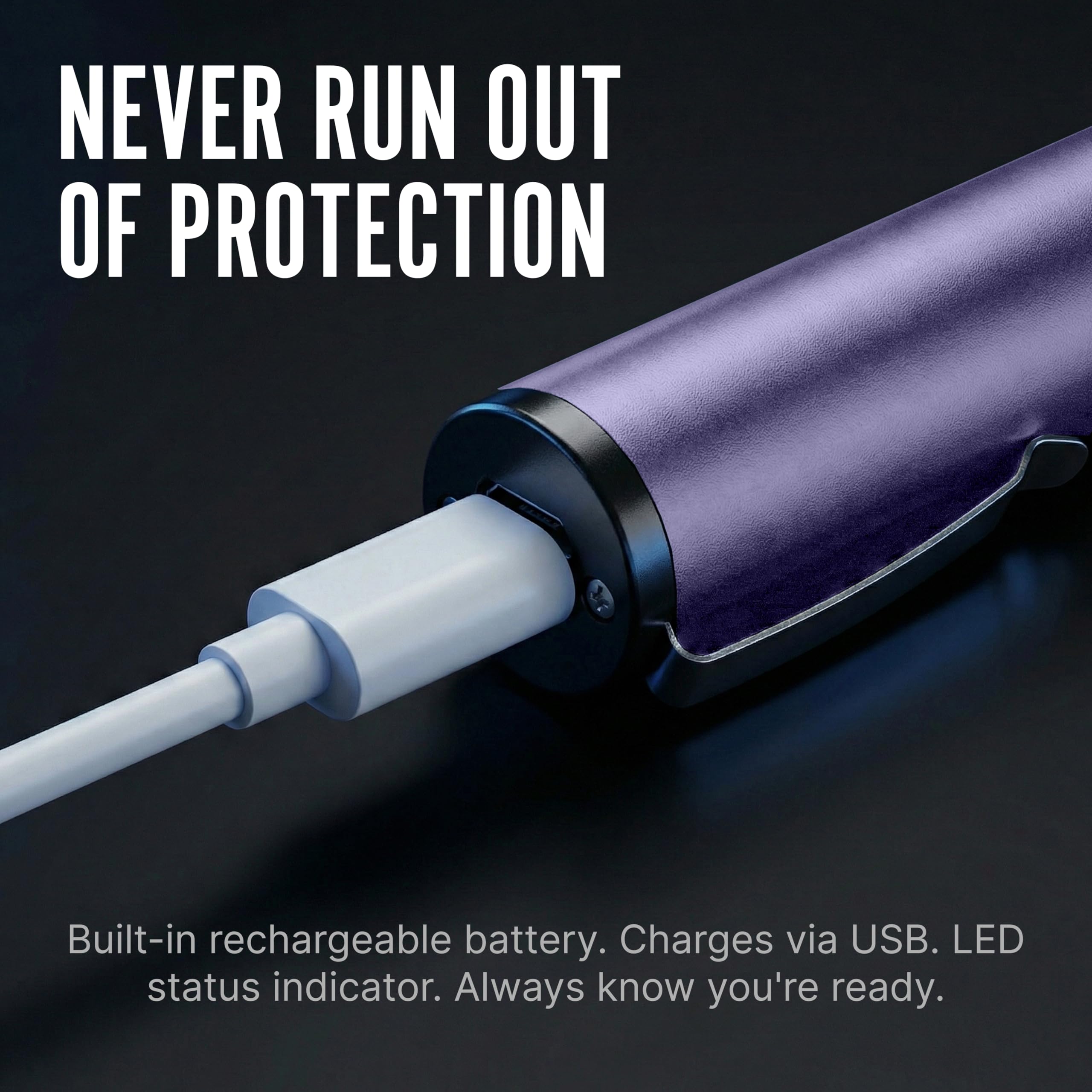 Streetwise Pain Pen 25,000,000 Volts Stun Gun for Self Protection - Tactical Stun Pen for Women and Men, USB Rechargeable, Battery Indicator, Durable Clip, Compact and Concealable for Protection