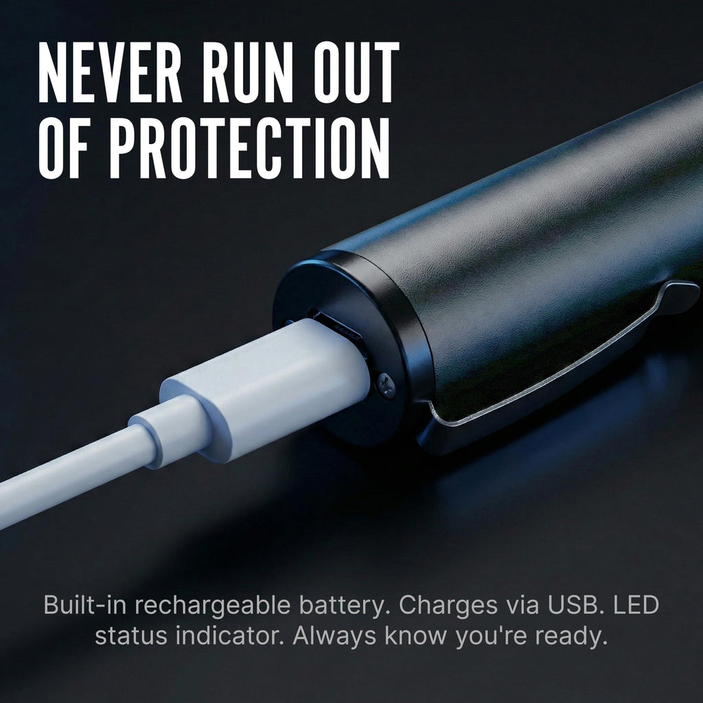 Streetwise Pain Pen 25,000,000 Volts Stun Gun for Self Protection - Tactical Stun Pen for Women and Men, USB Rechargeable, Battery Indicator, Durable Clip, Compact and Concealable for Protection