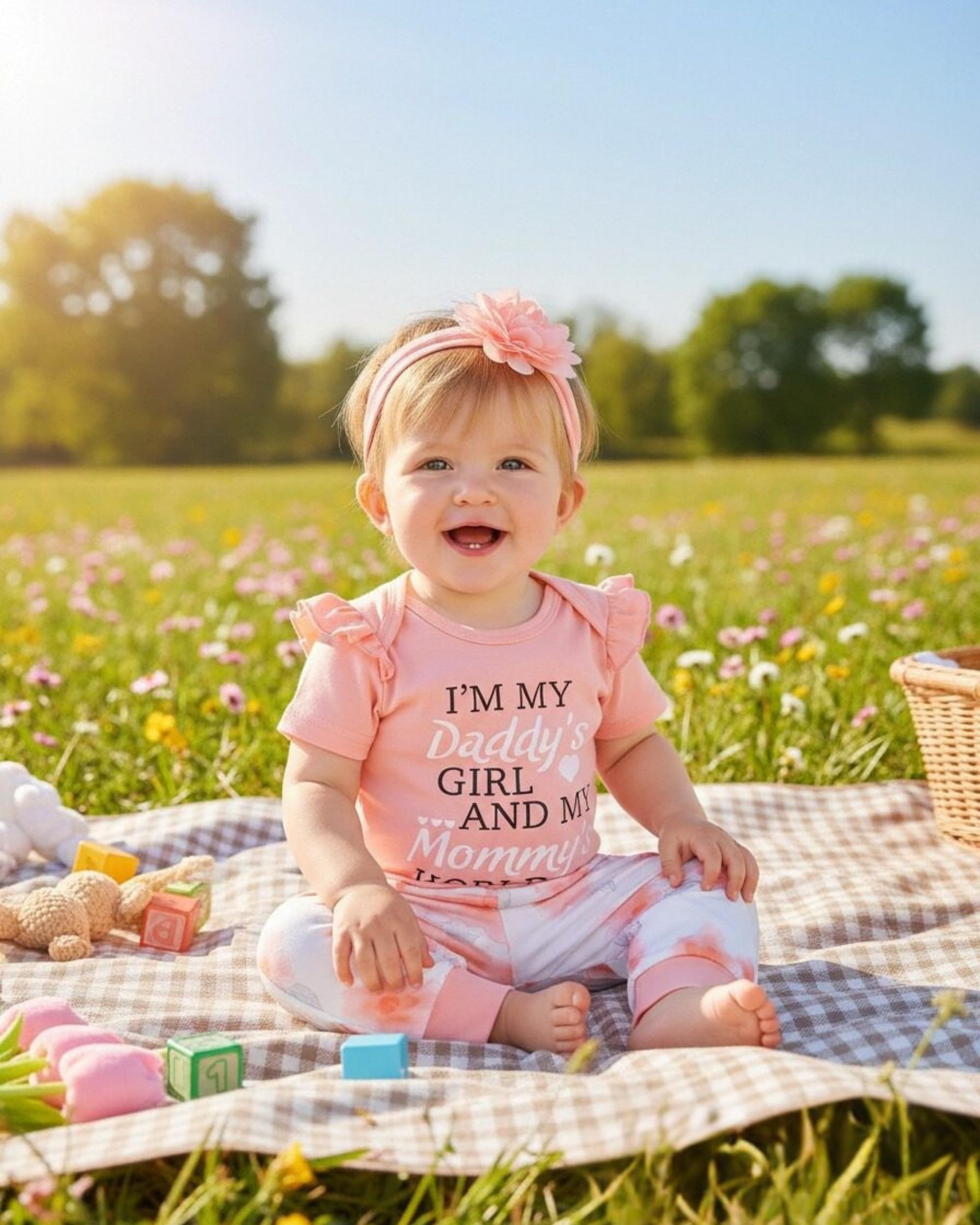 Renotemy Newborn Infant Baby Girl Clothes Summer Outfits Infant Romper Pants Cute Toddler Girl Clothes Gift Set
