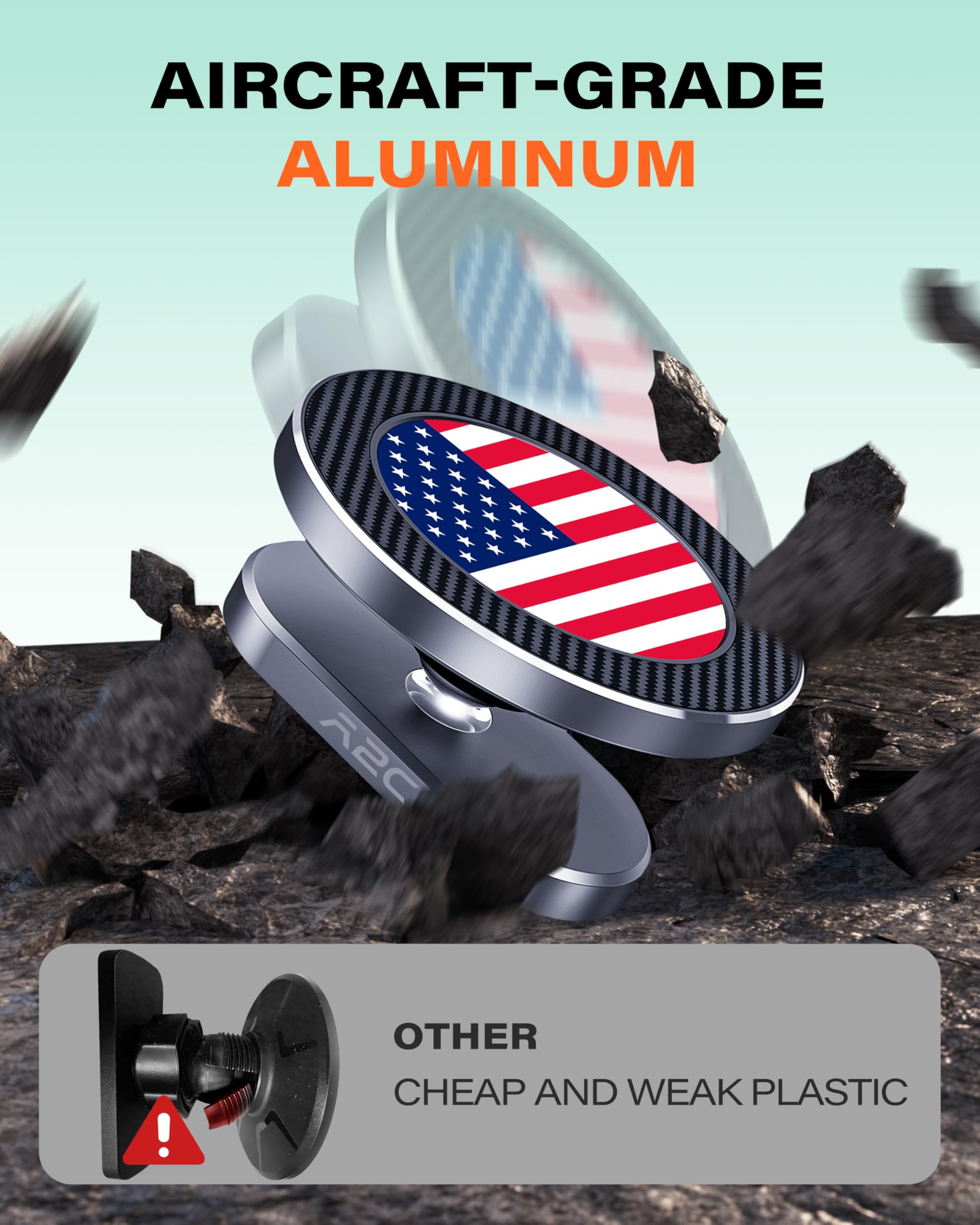 A2C Alloy Magnetic Golf Cart Phone Holder for MagSafe iPhone, Unique Golf Gifts for Men Golfers Dad Father, Golf Gift for Him Husband, Golf Accessories Essentials Gadgets Fits EZGO, Club Car, Yamaha