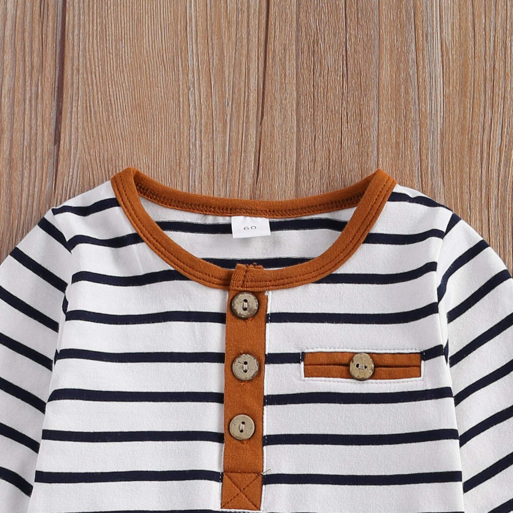 Newborn Baby Boy Girl Clothes Ribbed Knitted Cotton Long Sleeve Romper Long Pants Solid Color Fall Winter Outfits
