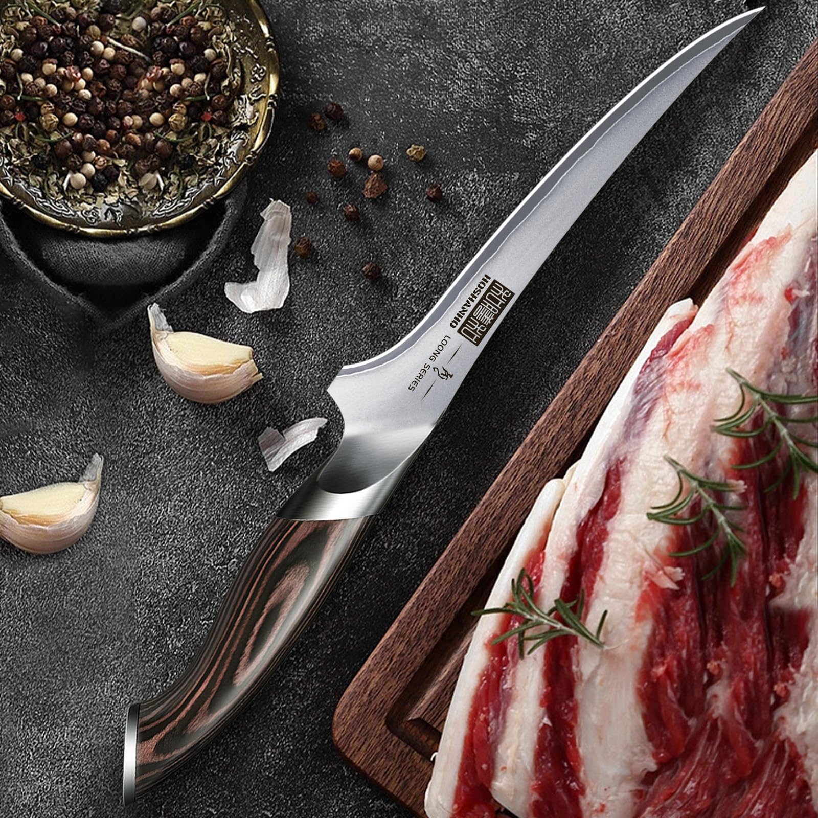 HOSHANHO Fillet Knife 7 Inch, Super Sharp Boning Knife in High Carbon Stainless Steel, Professional Japanese Fish Knives for Meat Poultry Cutting