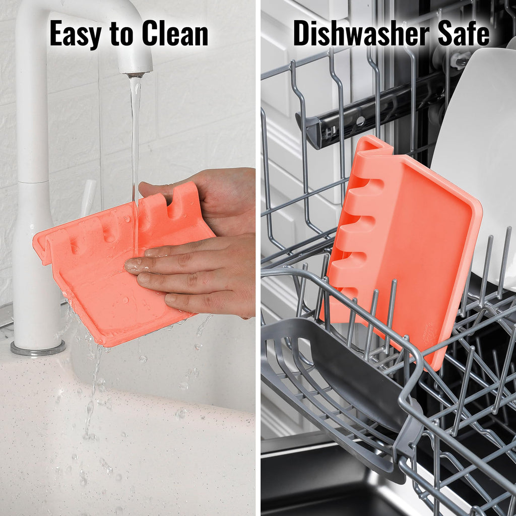 Zulay Kitchen Spoon Rest for Multiple Utensils High Heat-Resistant Silicone Drip Pad, BPA-Free Spoon Holder for Stove Top, Kitchen Gadget Holder for Ladles, Tongs, Cooking Spatula - Makes Great Gift