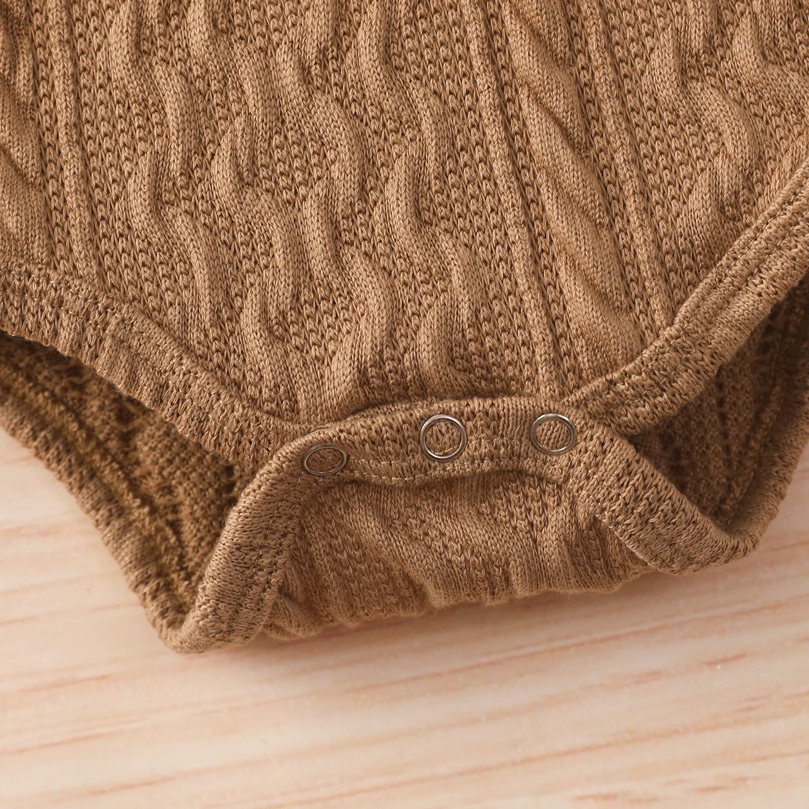 Newborn Baby Boy Girl Clothes Ribbed Knitted Cotton Long Sleeve Romper Long Pants Solid Color Fall Winter Outfits