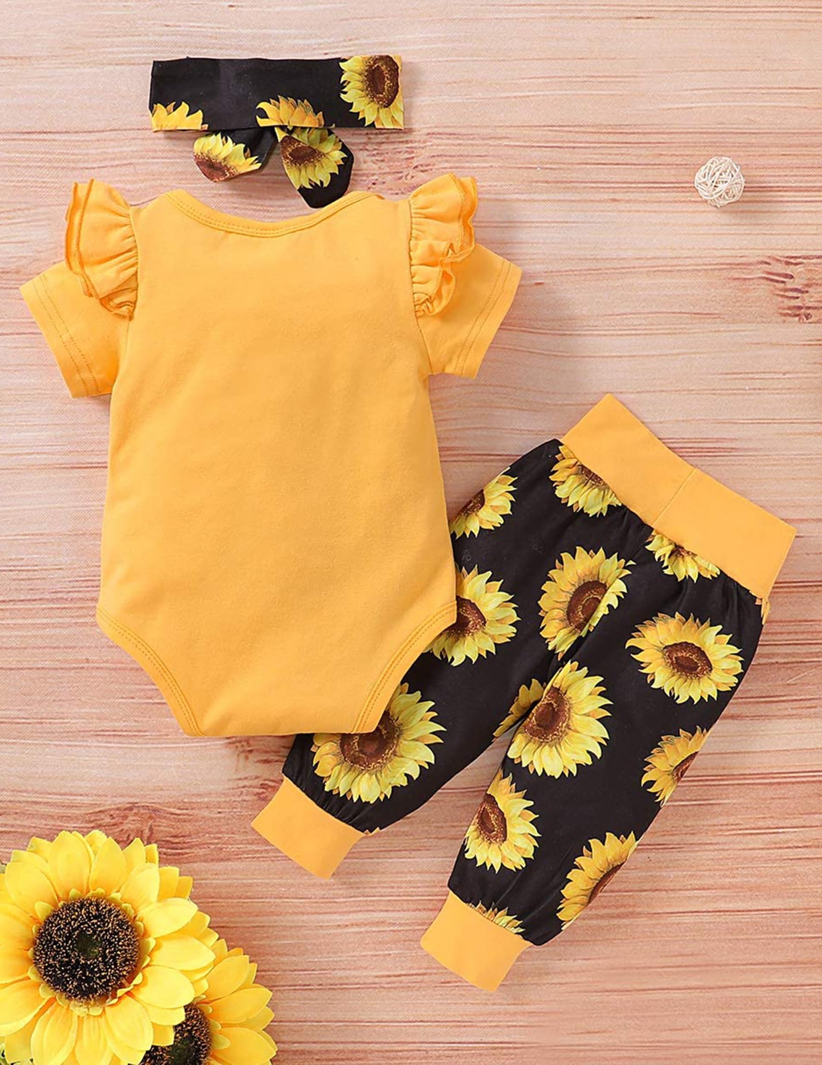Yvowming Newborn Baby Girl Clothes Infant Ruffle Romper Pants Set Summer Outfits Cute Baby Clothes for Girls