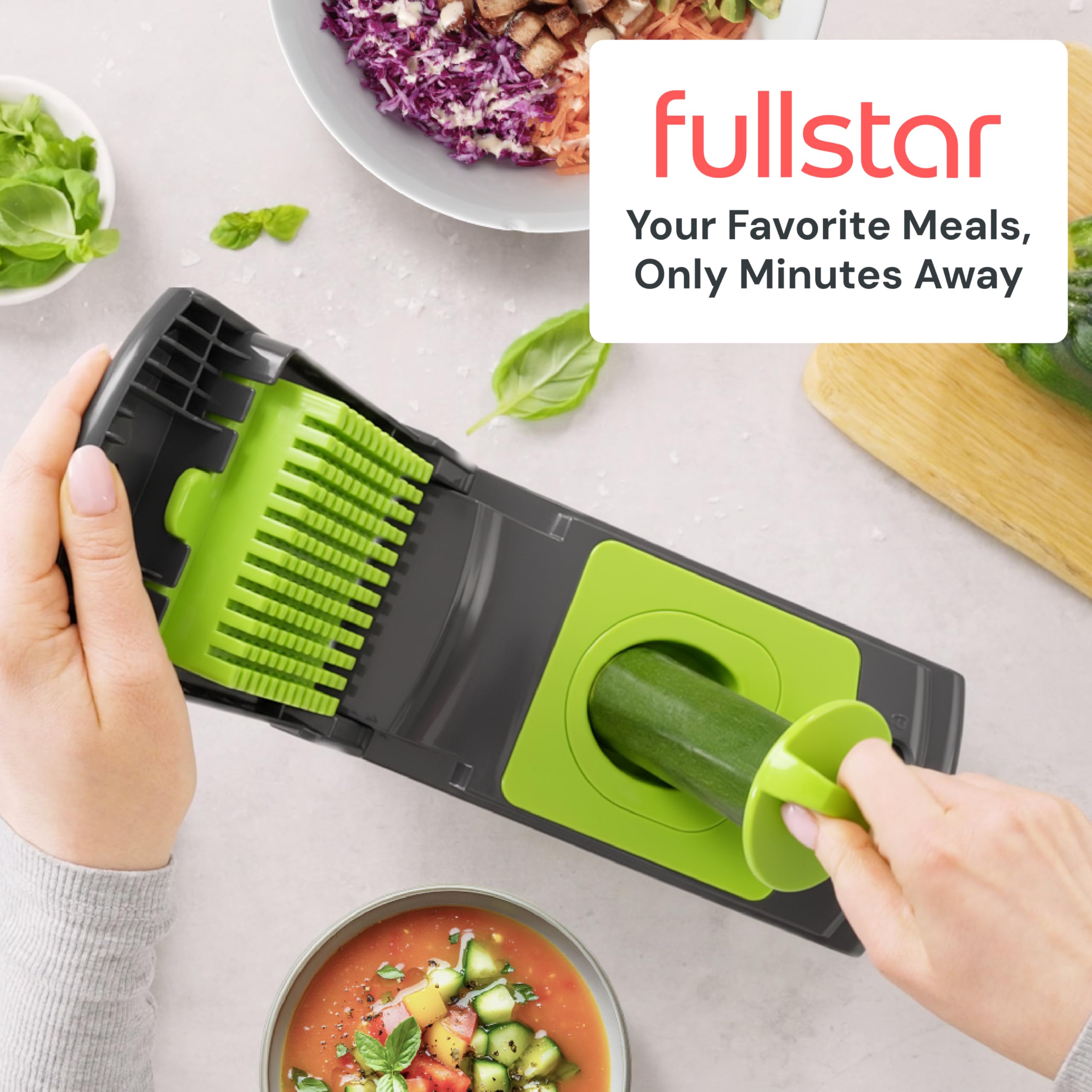 Fullstar The Original Pro Chopper - Vegetable Chopper and Spiralizer, Food Chopper with Container, Fruit Slicer, Kitchen Gadgets & Gifts, Home Essentials (4 in 1, White)
