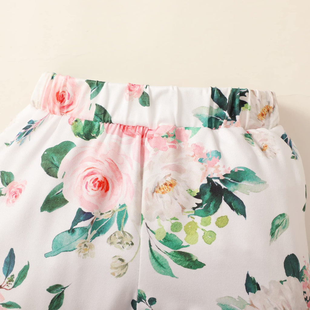 Renotemy Newborn Infant Baby Girl Clothes Summer Outfits Infant Romper Pants Cute Toddler Girl Clothes Gift Set