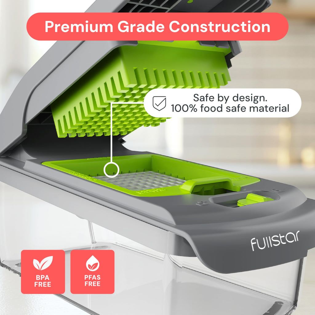 Fullstar The Original Pro Chopper - Vegetable Chopper and Spiralizer, Food Chopper with Container, Fruit Slicer, Kitchen Gadgets & Gifts, Home Essentials (4 in 1, White)