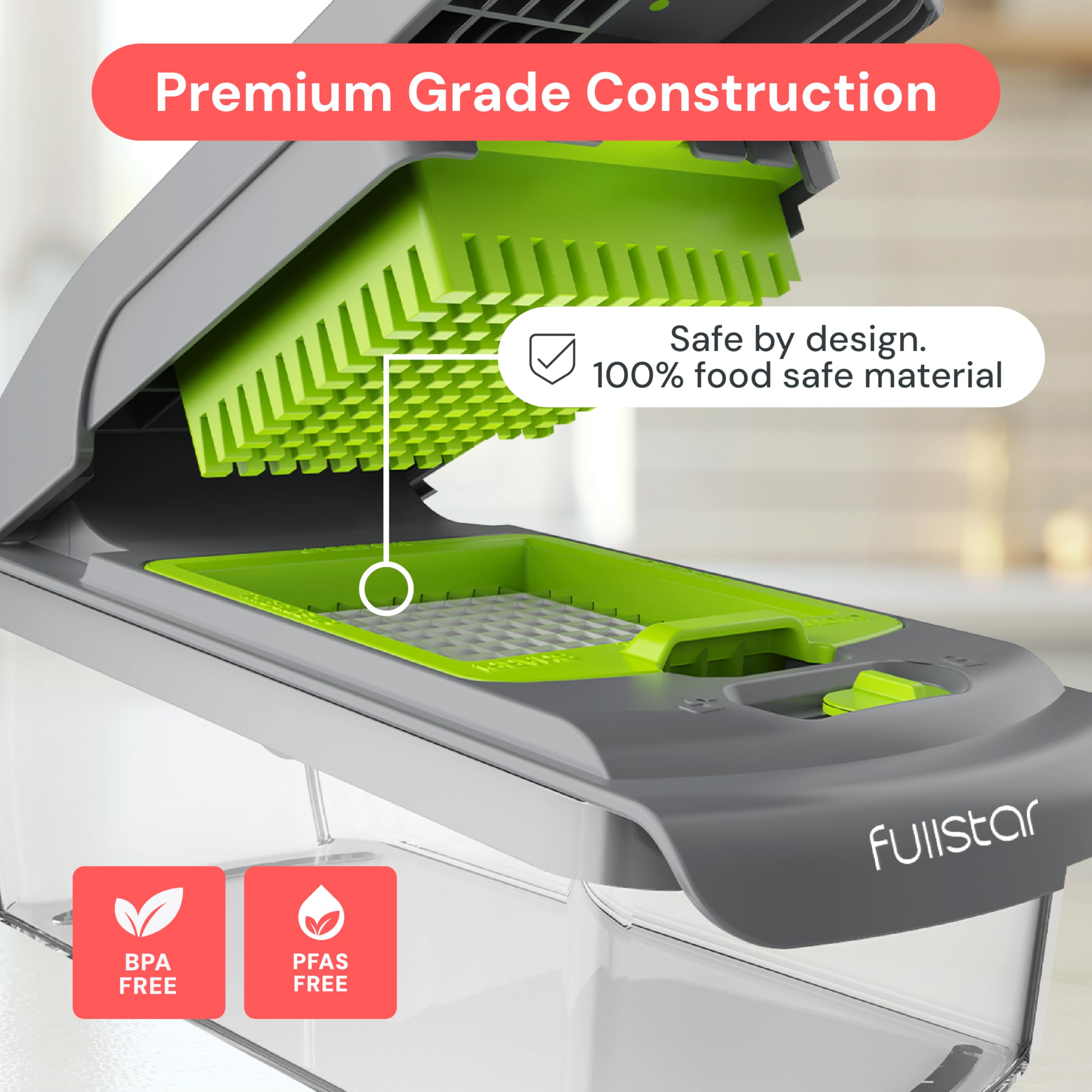 Fullstar The Original Pro Chopper - Vegetable Chopper and Spiralizer, Food Chopper with Container, Fruit Slicer, Kitchen Gadgets & Gifts, Home Essentials (4 in 1, White)