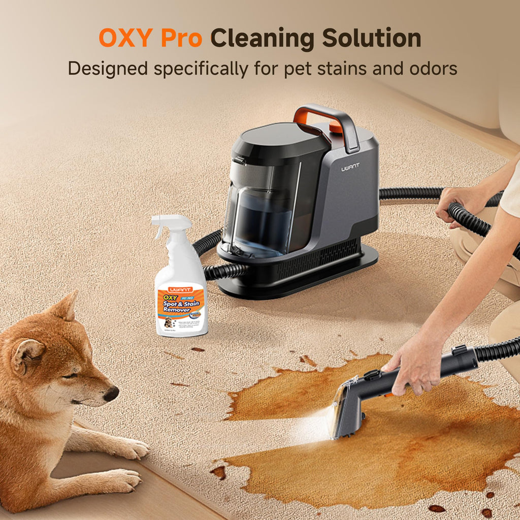 Uwant Portable Carpet and Upholstery for Deep Cleaner, 18Kpa Carpet Cleaner Machine for Cars, Pets with Cleaning Tool and Self Cleaning for Spot, Rug, Couch Set of 1