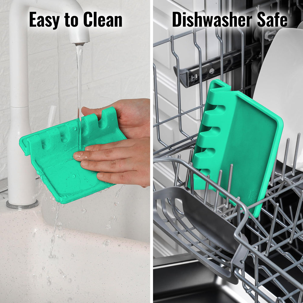 Zulay Kitchen Spoon Rest for Multiple Utensils High Heat-Resistant Silicone Drip Pad, BPA-Free Spoon Holder for Stove Top, Kitchen Gadget Holder for Ladles, Tongs, Cooking Spatula - Makes Great Gift