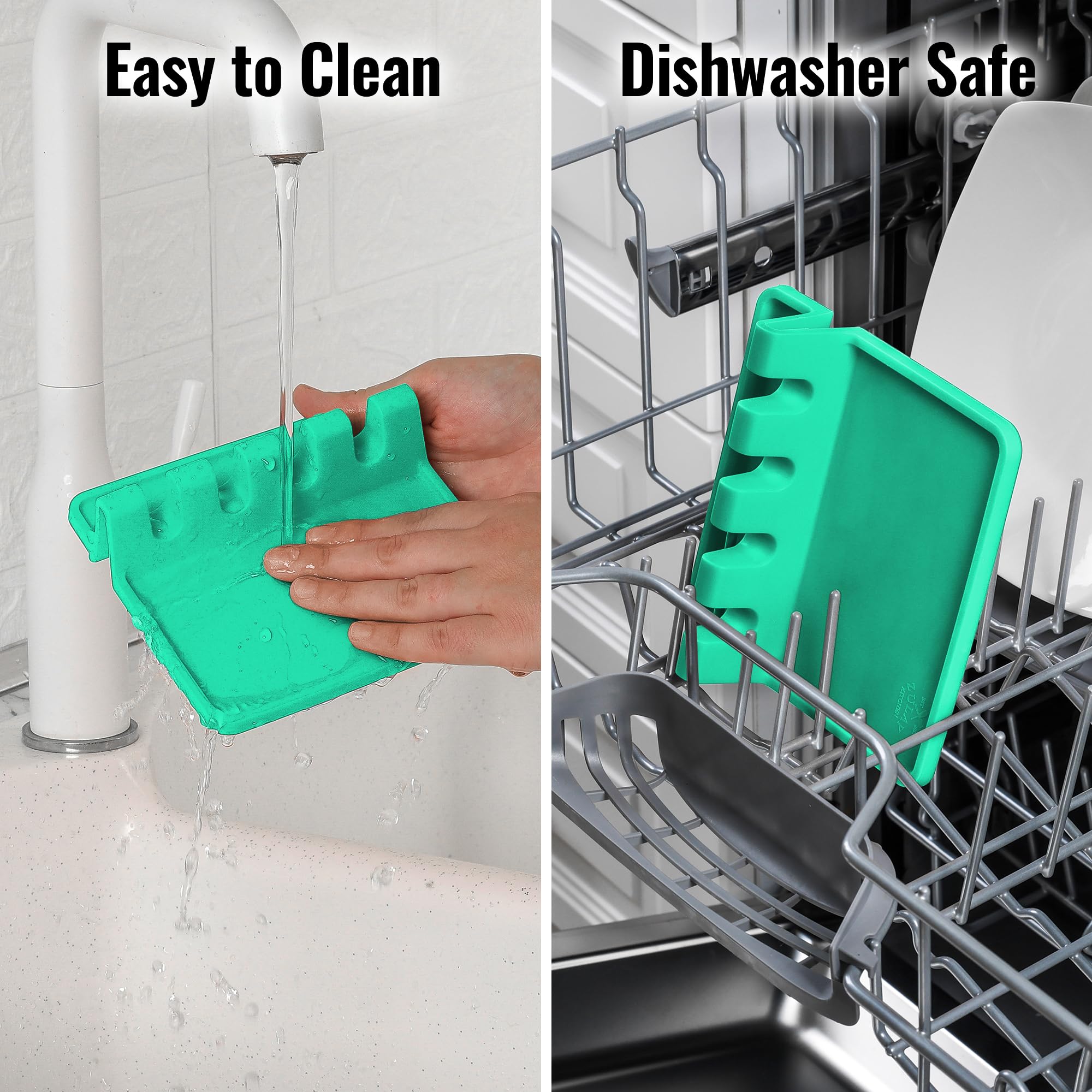 Zulay Kitchen Spoon Rest for Multiple Utensils High Heat-Resistant Silicone Drip Pad, BPA-Free Spoon Holder for Stove Top, Kitchen Gadget Holder for Ladles, Tongs, Cooking Spatula - Makes Great Gift