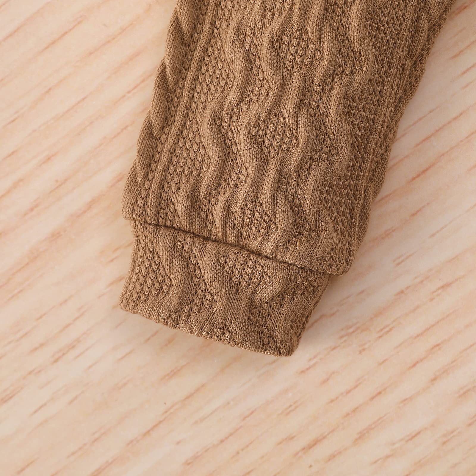 Newborn Baby Boy Girl Clothes Ribbed Knitted Cotton Long Sleeve Romper Long Pants Solid Color Fall Winter Outfits