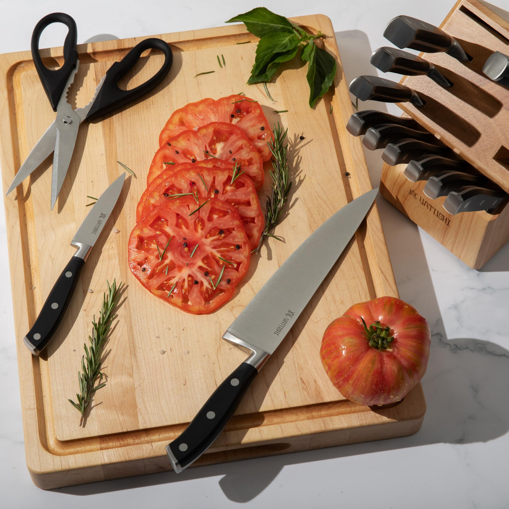 Yatoshi Professional Kitchen Knife Set, 15 Pieces, High Carbon Stainless Steel, Ergonomic Handle
