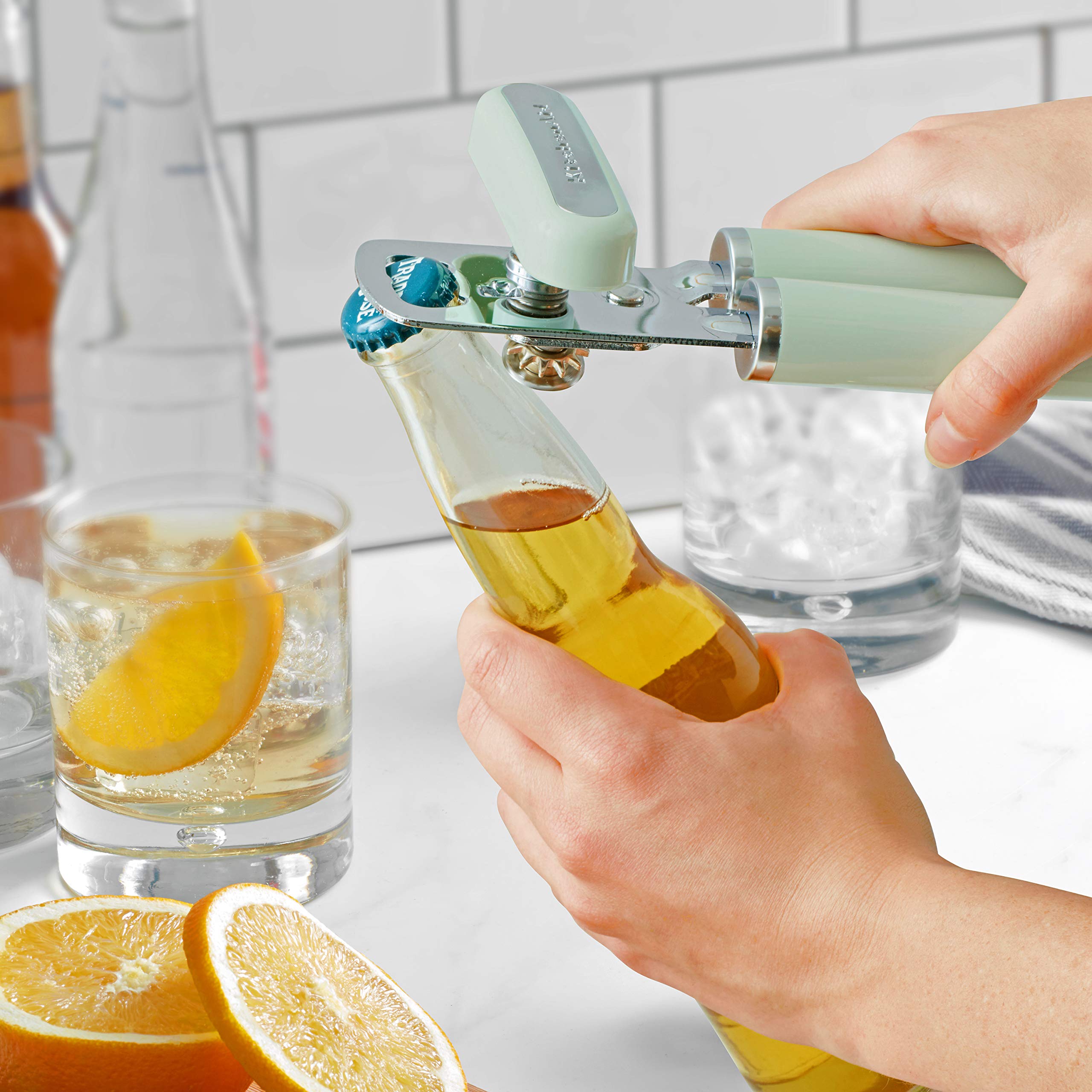 KitchenAid Classic Multifunction Can Opener and Bottle Opener Easy to Use, Razor Sharp Stainless Steel Cutting Wheel, Soft Ergonomic Handles, Black