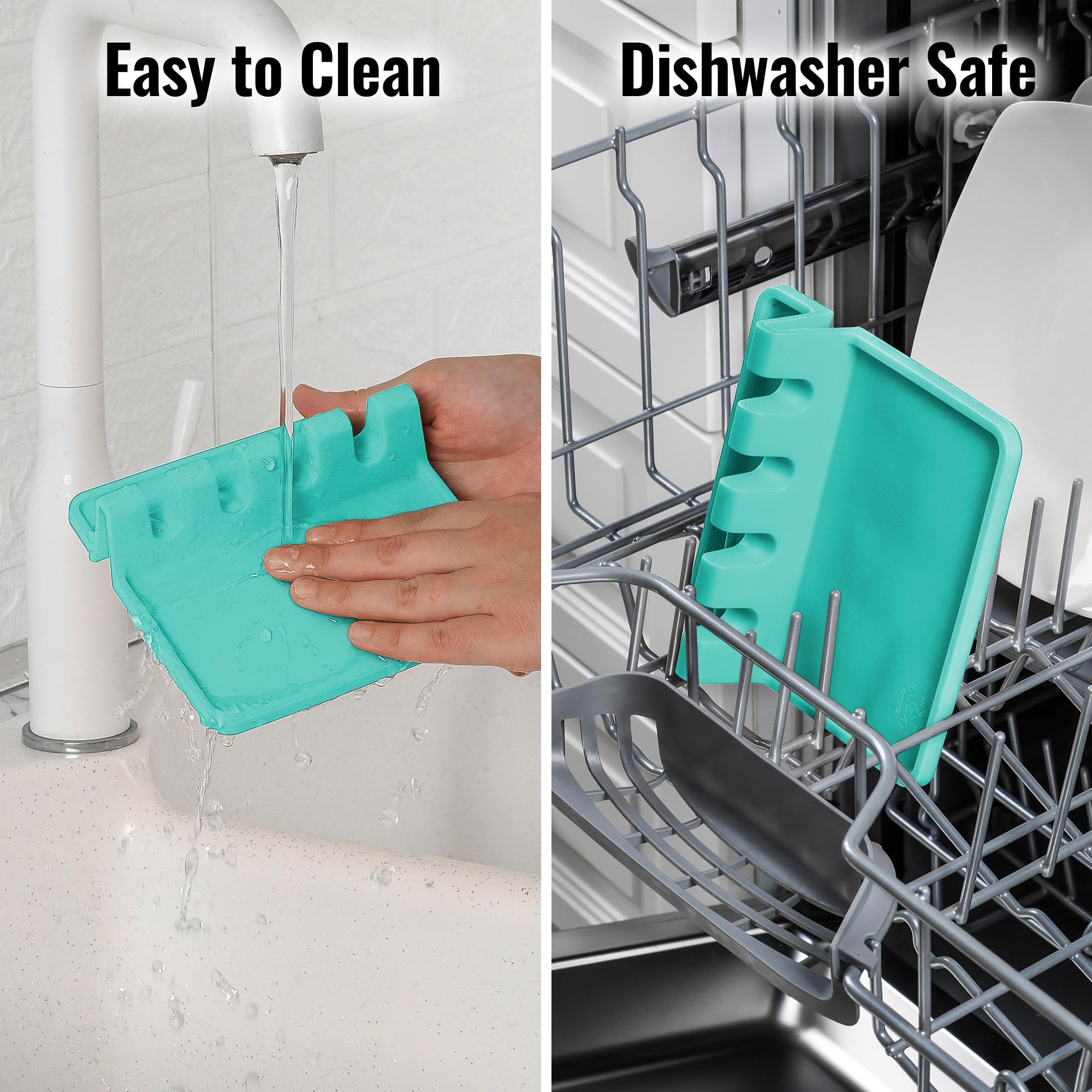 Zulay Kitchen Spoon Rest for Multiple Utensils High Heat-Resistant Silicone Drip Pad, BPA-Free Spoon Holder for Stove Top, Kitchen Gadget Holder for Ladles, Tongs, Cooking Spatula - Makes Great Gift