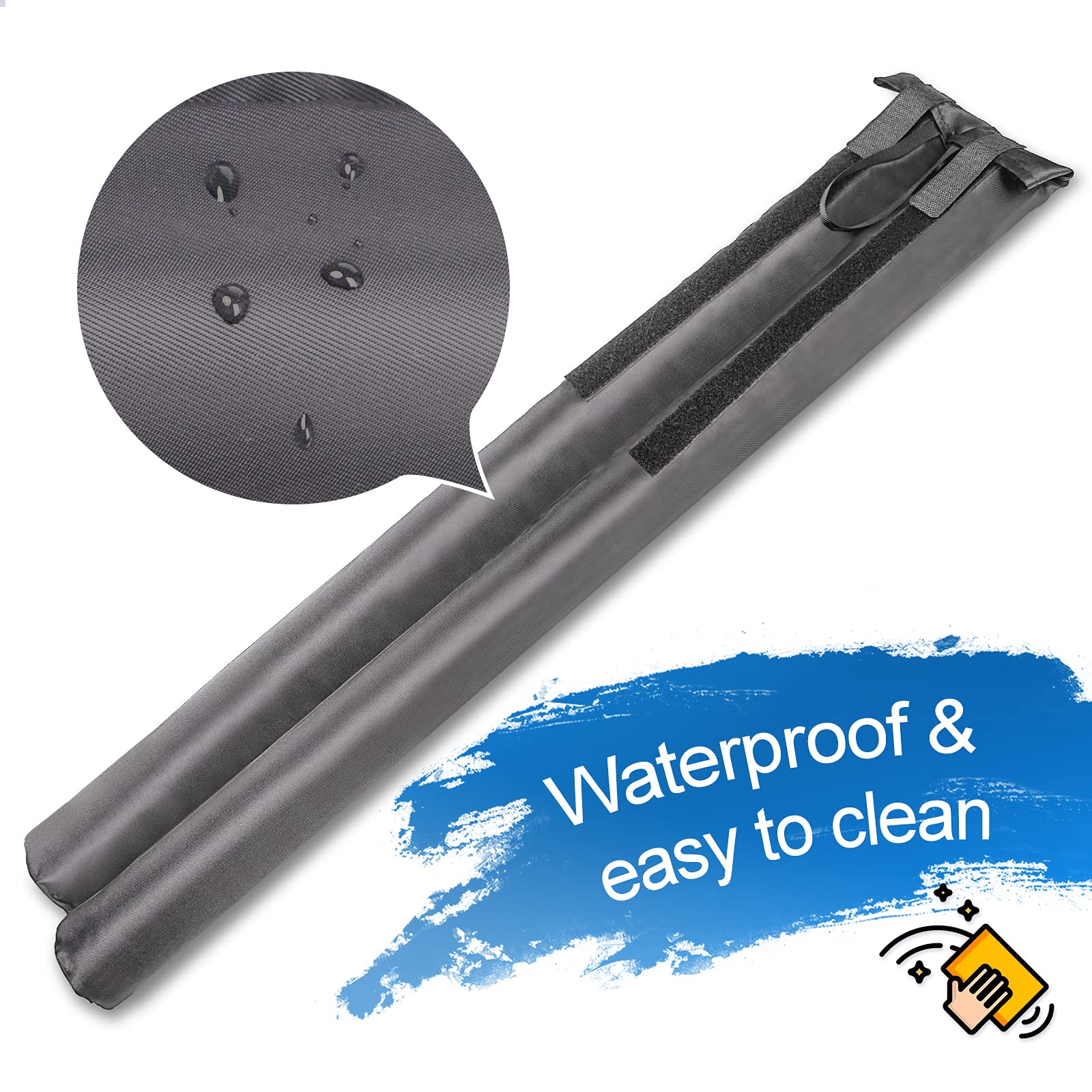 MAXTID Large Door Draft Stopper for Bottom of Doors 36” Under Door Sweep Noise Blocker Black Gap Stoppers Adjustable Doors Seal Sweep Guard Draft, Window Breeze Stoppers, Home Essentials Gadgets