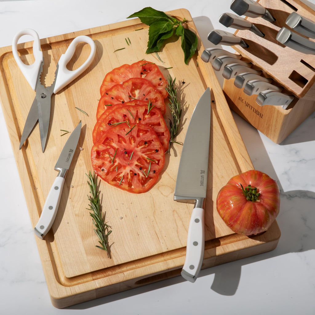 Yatoshi Professional Kitchen Knife Set, 15 Pieces, High Carbon Stainless Steel, Ergonomic Handle