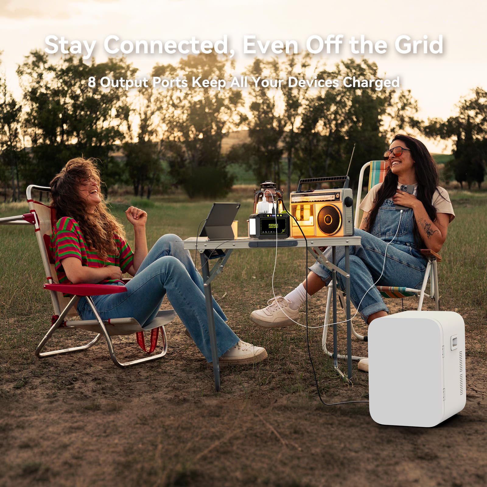 MARBERO Portable Power Station 88Wh Camping Lithium Battery Solar Generator Fast Charging with AC Outlet 120W Peak Power Bank(Solar Panel Optional) for Home Backup Outdoor Emergency RV Van Hunting