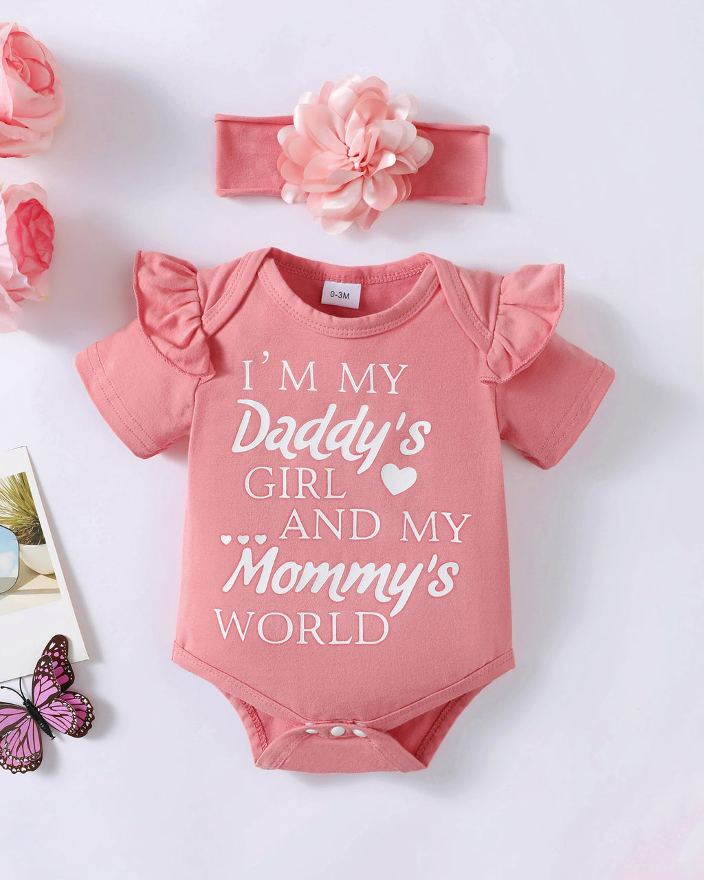 Renotemy Newborn Infant Baby Girl Clothes Summer Outfits Infant Romper Pants Cute Toddler Girl Clothes Gift Set