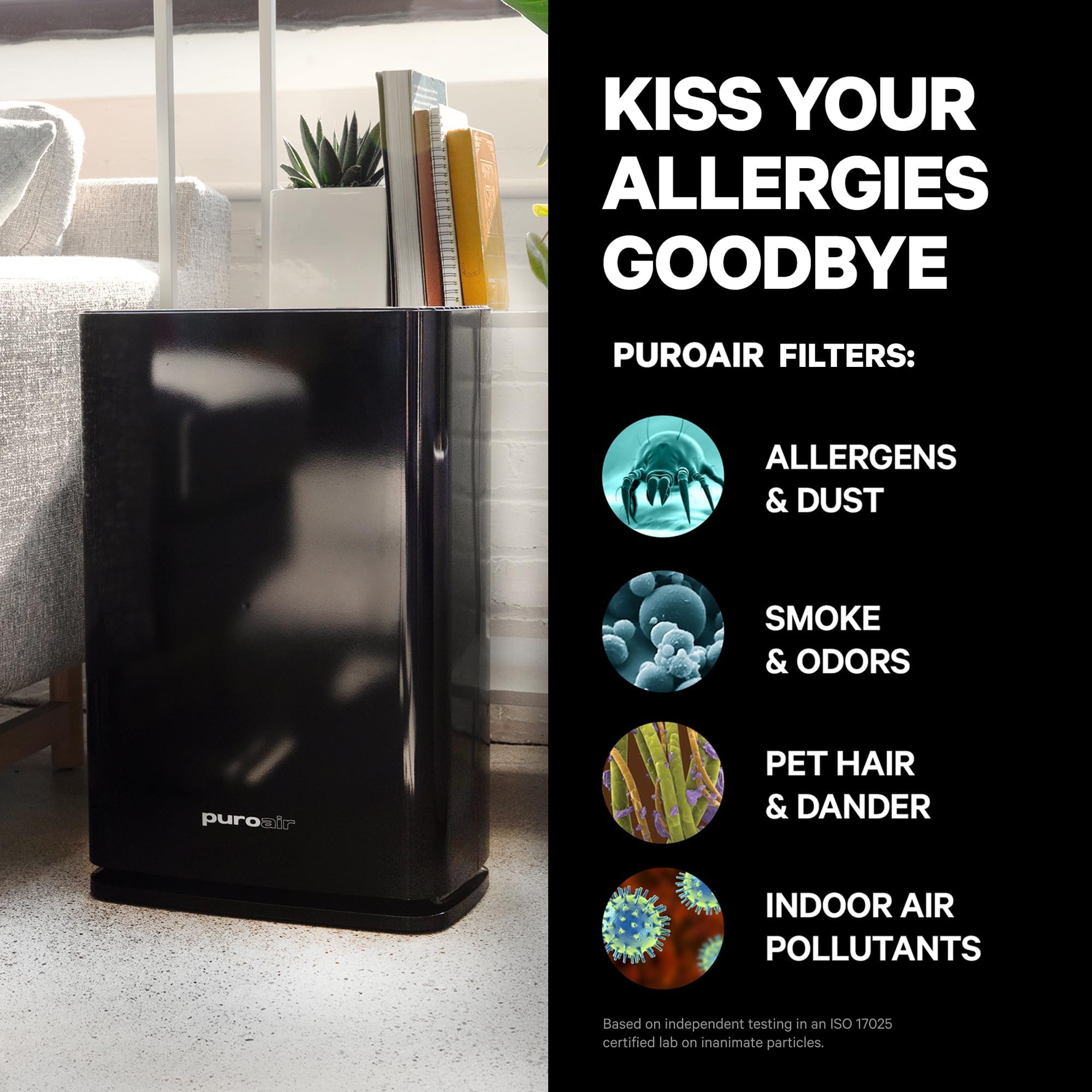 PuroAir 240 HEPA Air Purifiers for Home Large Rooms - Covers Up to 1,000 Sq Ft - Filters Up to 99.9% of Pollutants, Smoke, Pollen, Dust - Quiet HEPA Air Filter - Air Purifiers for Bedroom