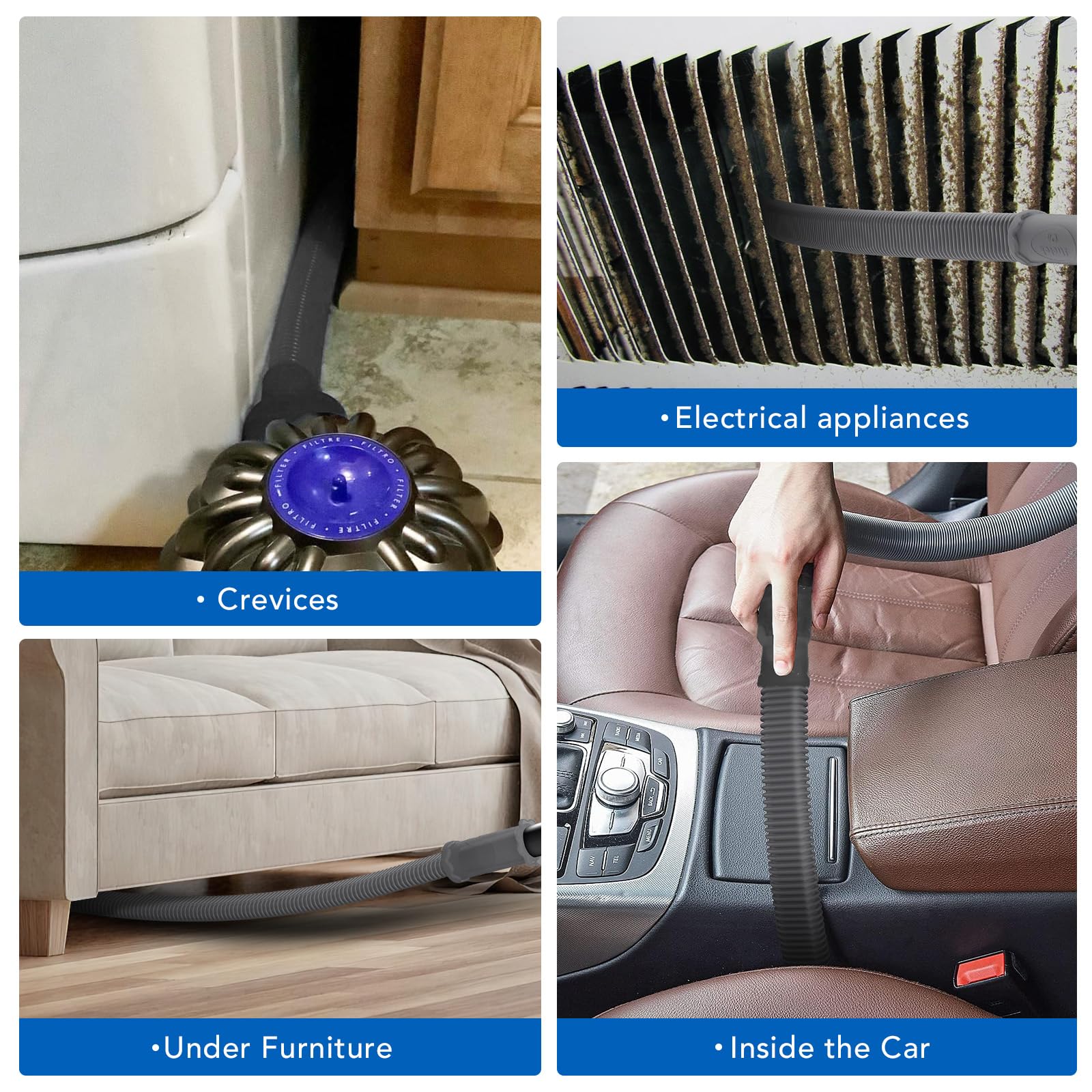 Sealegend Dryer Vent Cleaner Kit Vacuum Hose Attachment Compatible with Most Vacuum Cleaner, Quickly Lint Remover Cleaning Supplies