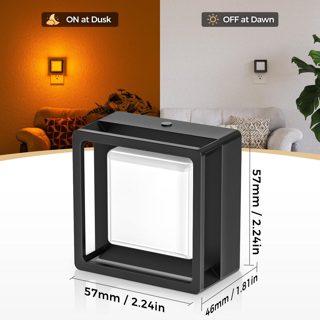 DORESshop LED Night Light, Night Lights Plug Into Wall [2 Pack] with Dusk-to-Dawn Sensor, Dimmable Nightlights, Adjustable Brightness for Bathroom, Hallway, Bedroom,Kids Room,Stairway,Soft White