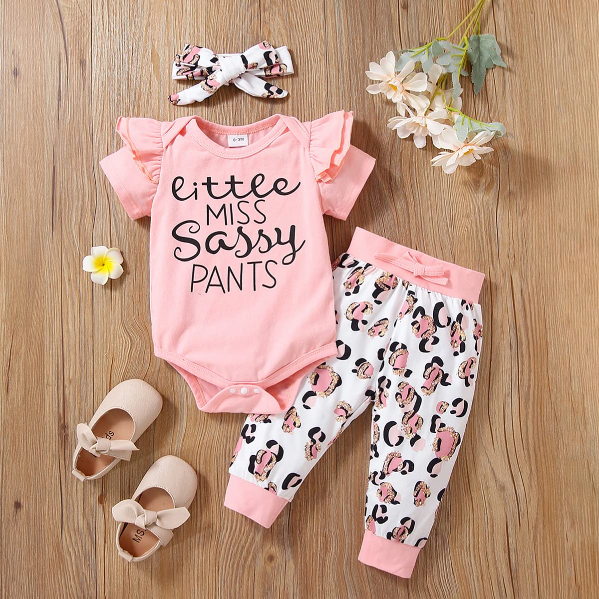 Yvowming Newborn Baby Girl Clothes Infant Ruffle Romper Pants Set Summer Outfits Cute Baby Clothes for Girls