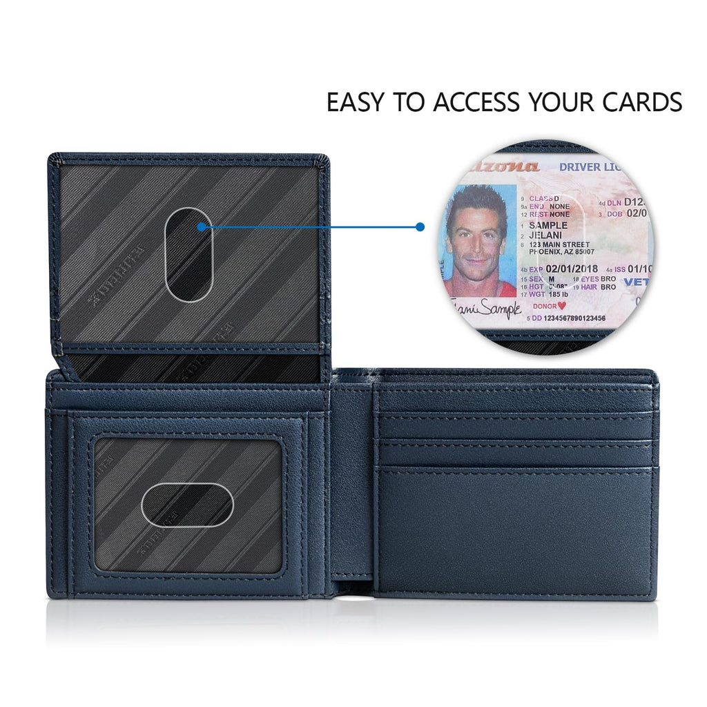 RUNBOX Wallet for Men Slim Rfid Leather 2 ID Window With Gift Box | Slim, Rfid, 2 ID Window, With Gift Box, Slim, Rfid