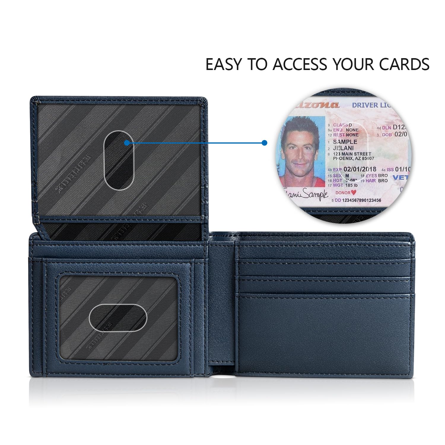 RUNBOX Wallet for Men Slim Rfid Leather 2 ID Window With Gift Box | Slim, Rfid, 2 ID Window, With Gift Box, Slim, Rfid