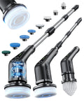 Leebein Electric Spin Scrubber, Cordless Cleaning Brush with 8 Replaceable Brush Heads, Tub and Floor Tile 360 Power Scrubber Dual Speed with Adjustable & Detachable Handle for Bathroom Kitchen Car