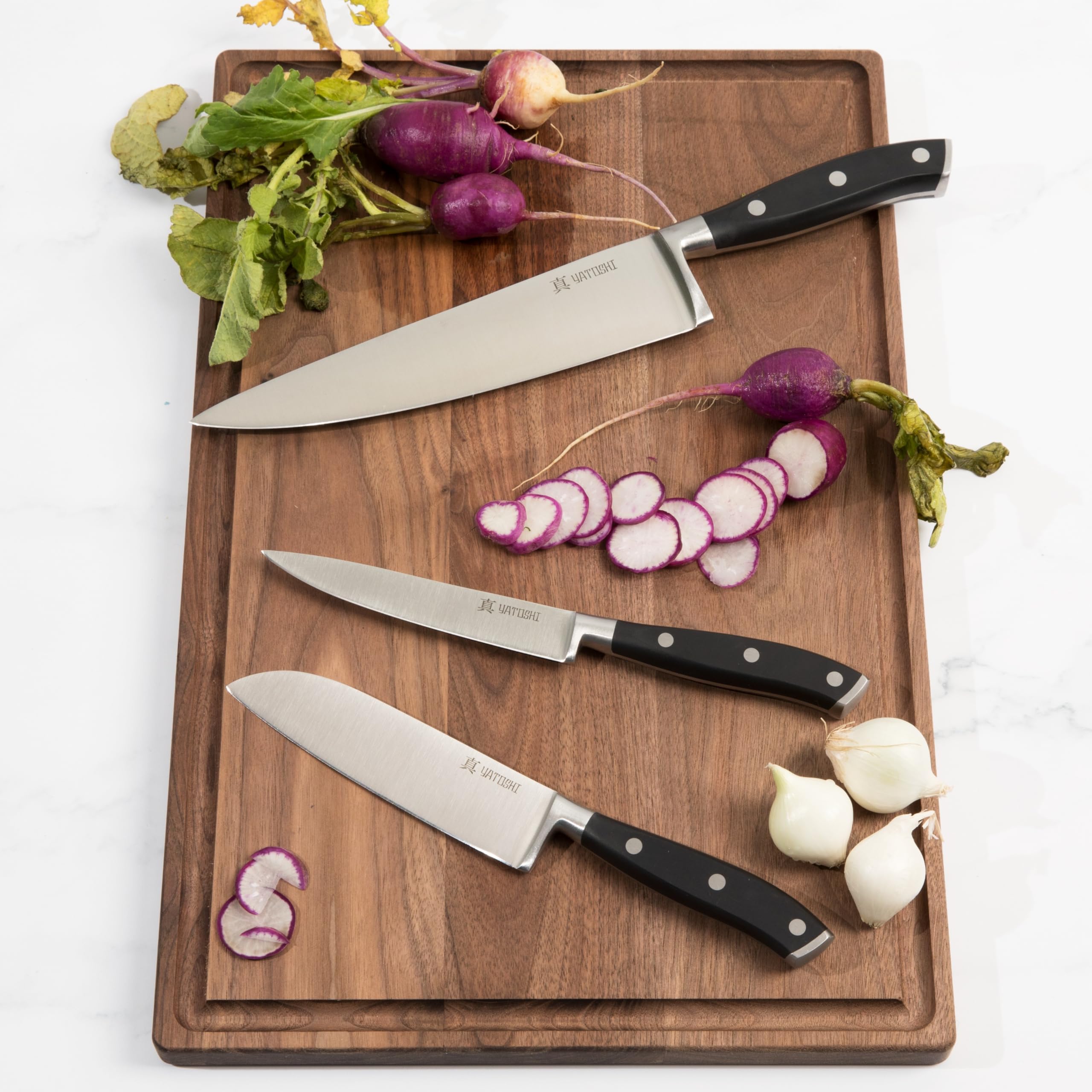 Yatoshi Professional Kitchen Knife Set, 15 Pieces, High Carbon Stainless Steel, Ergonomic Handle