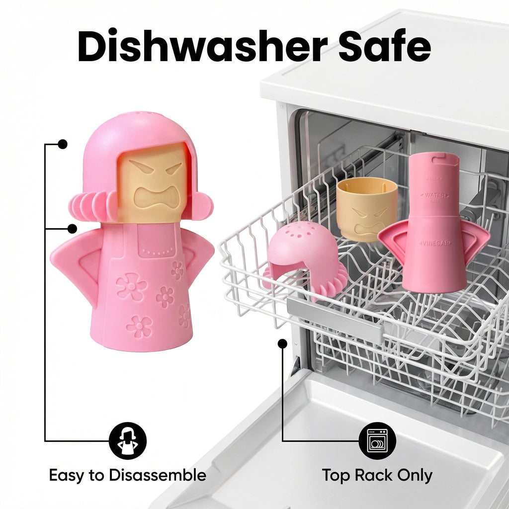 Angry Mama Microwave Oven Steam Cleaner, Angry Mom Microwave Cleaner, Just Add Vinegar and Water, Cut Cleaning Time by Half (Green)